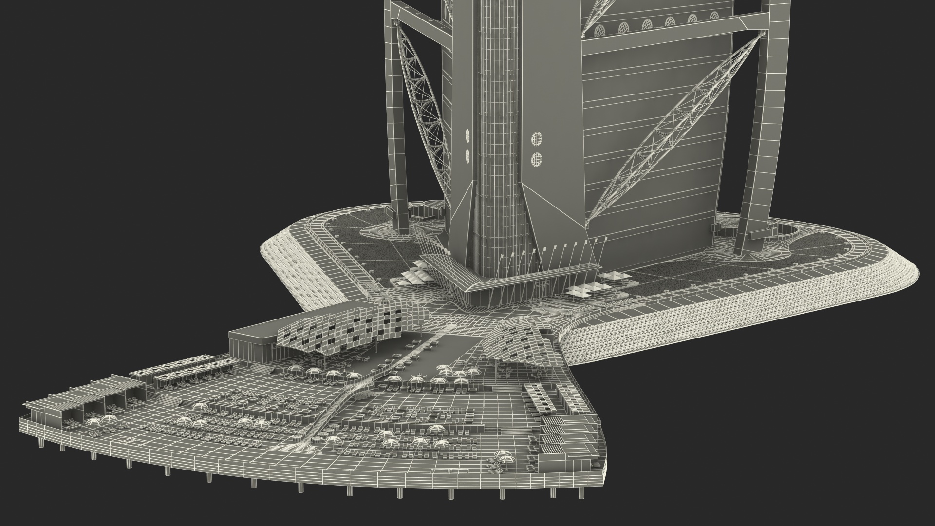 Burj Al Arab Luxury Hotel Fur 3D model