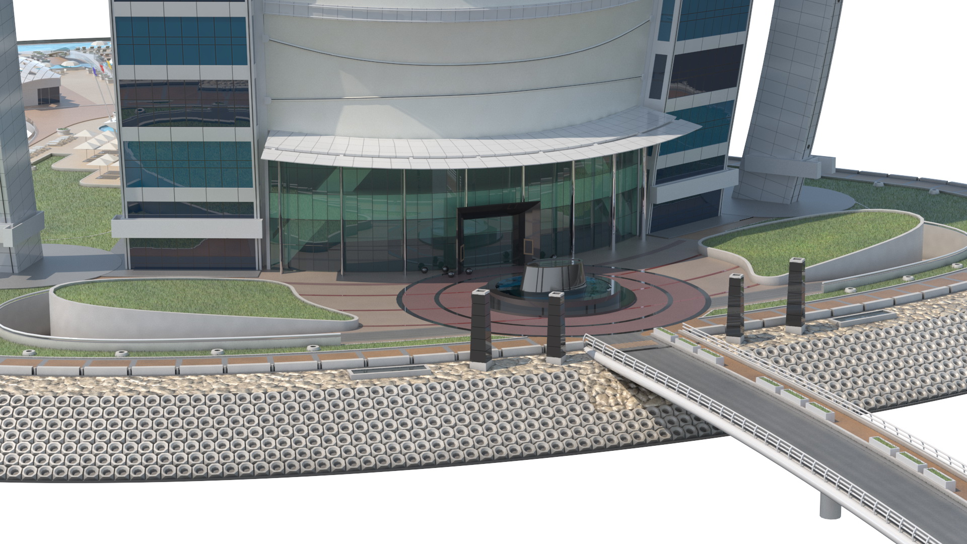 Burj Al Arab Luxury Hotel Fur 3D model