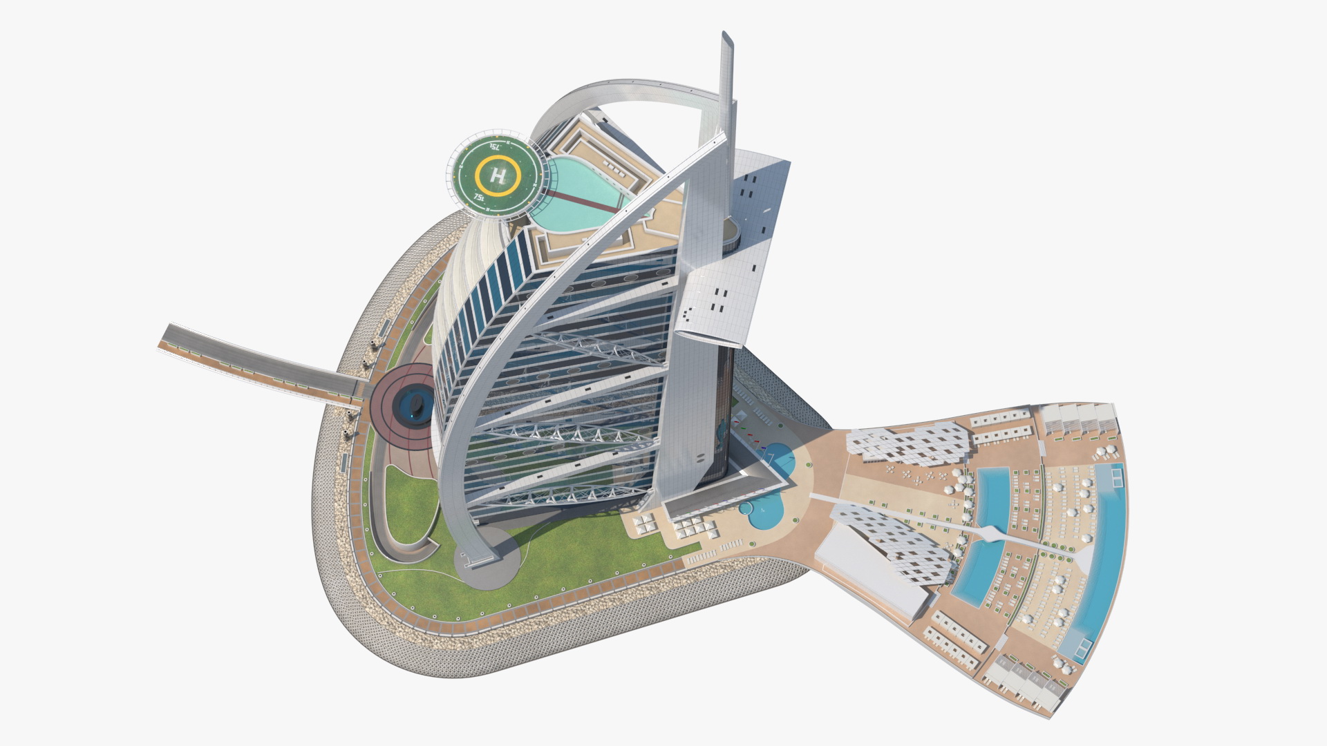 Burj Al Arab Luxury Hotel Fur 3D model