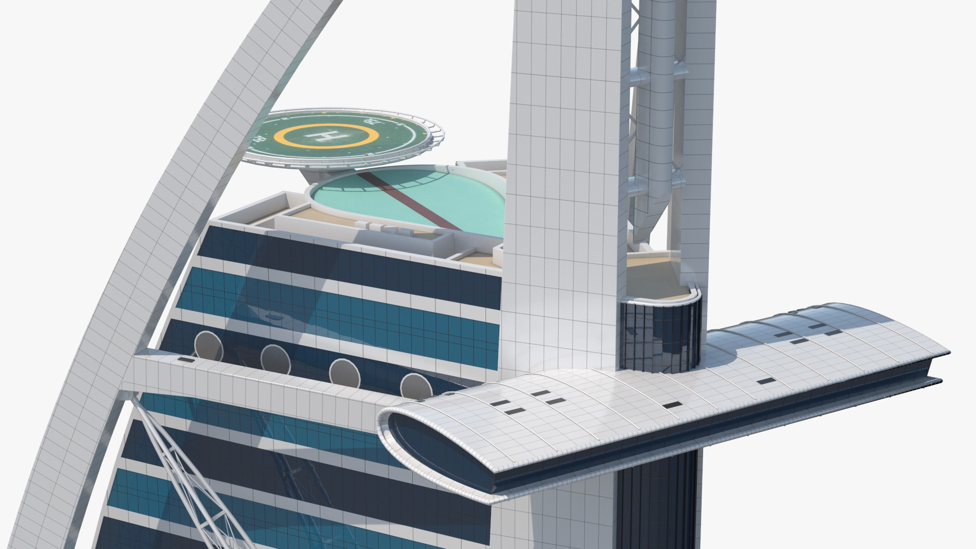 Burj Al Arab Luxury Hotel Fur 3D model
