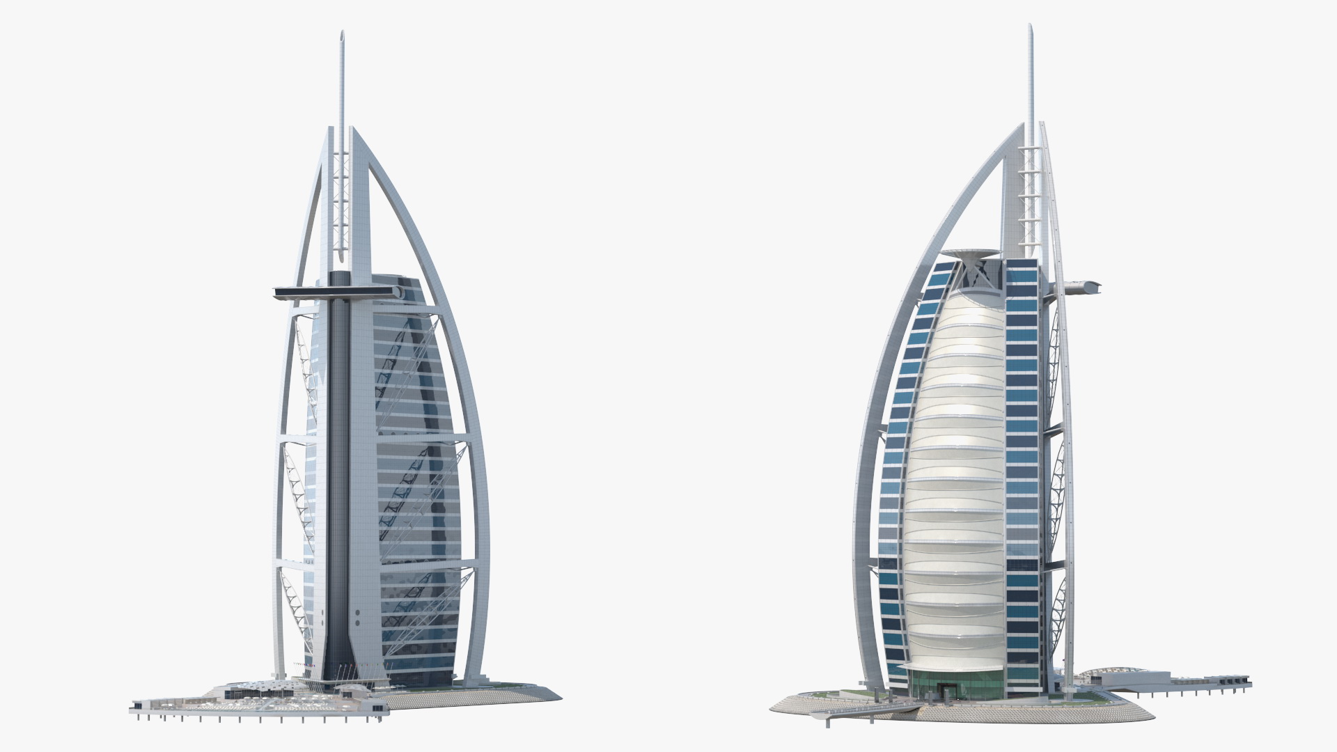 Burj Al Arab Luxury Hotel Fur 3D model