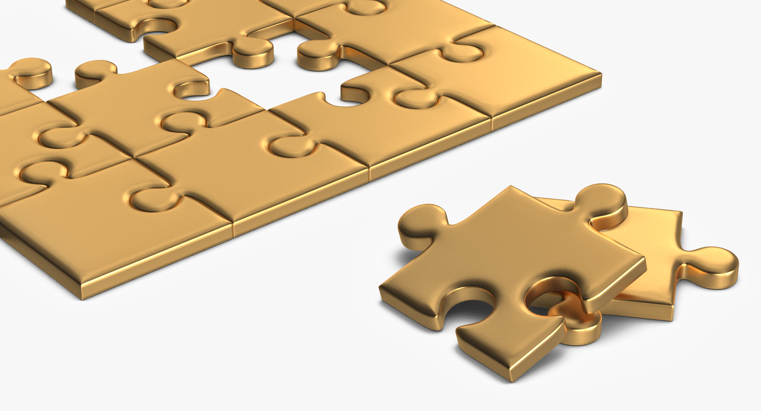 3D Golden Puzzle model