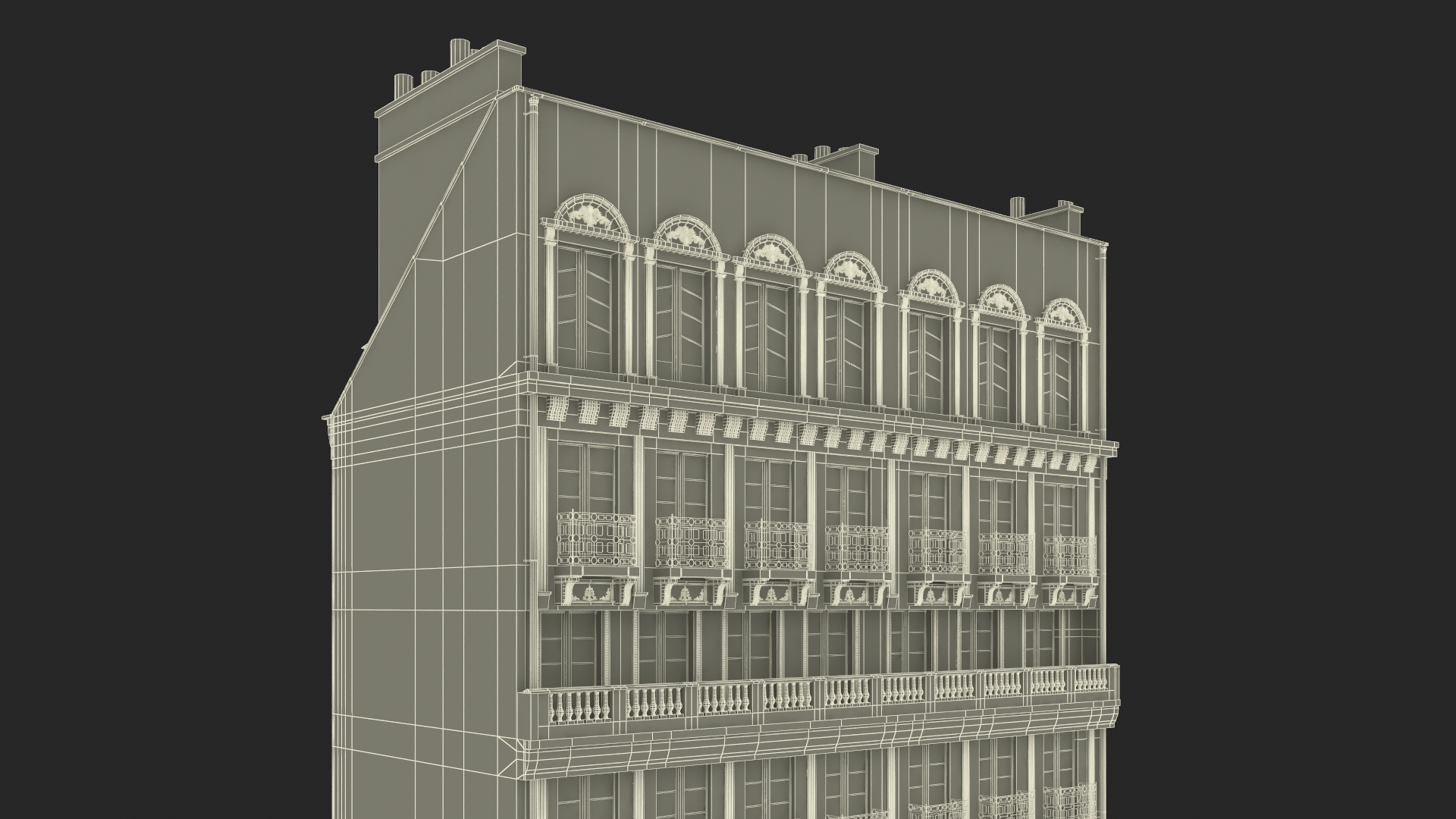 Paris Traditional Building with Archway 3D model