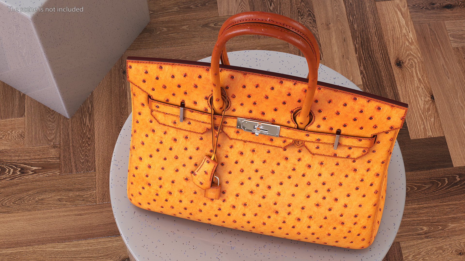 3D model Hermes Birkin Bag Ostrich