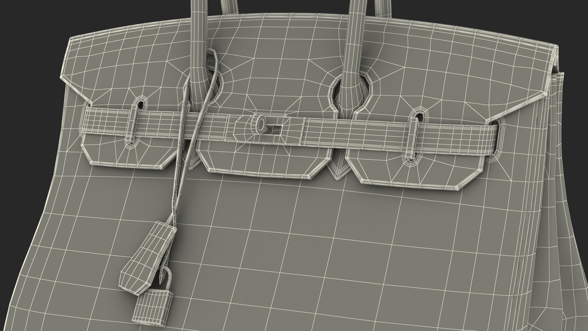 3D model Hermes Birkin Bag Ostrich