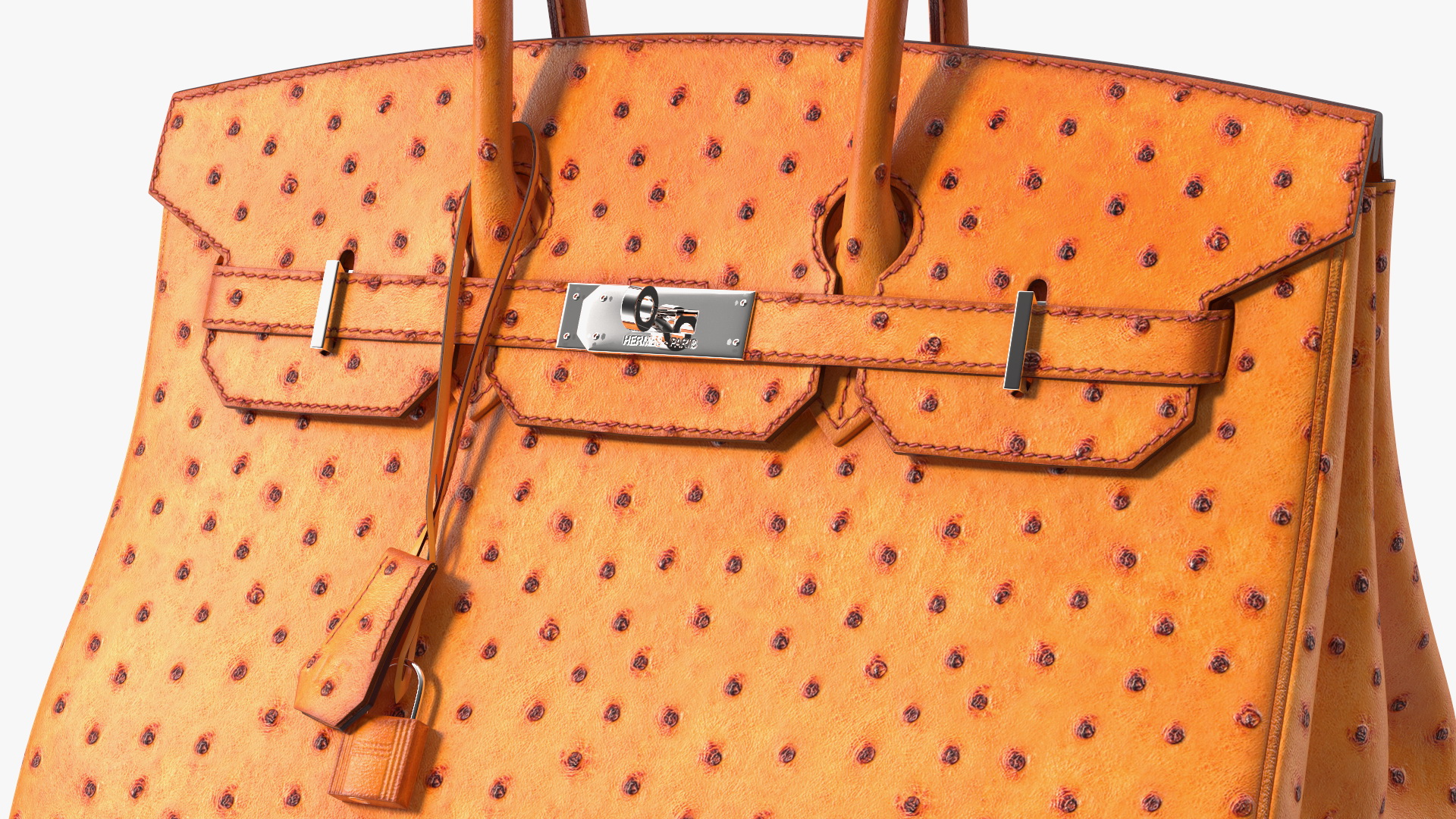 3D model Hermes Birkin Bag Ostrich