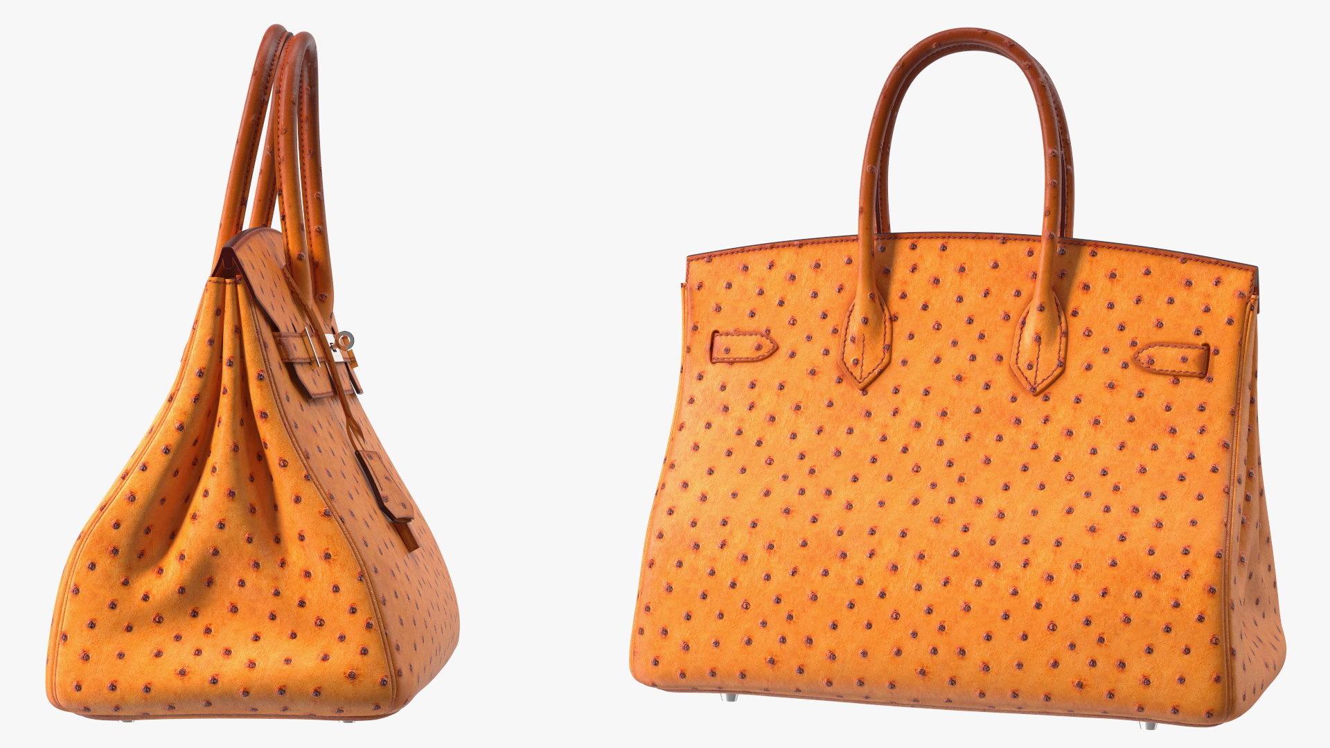 3D model Hermes Birkin Bag Ostrich