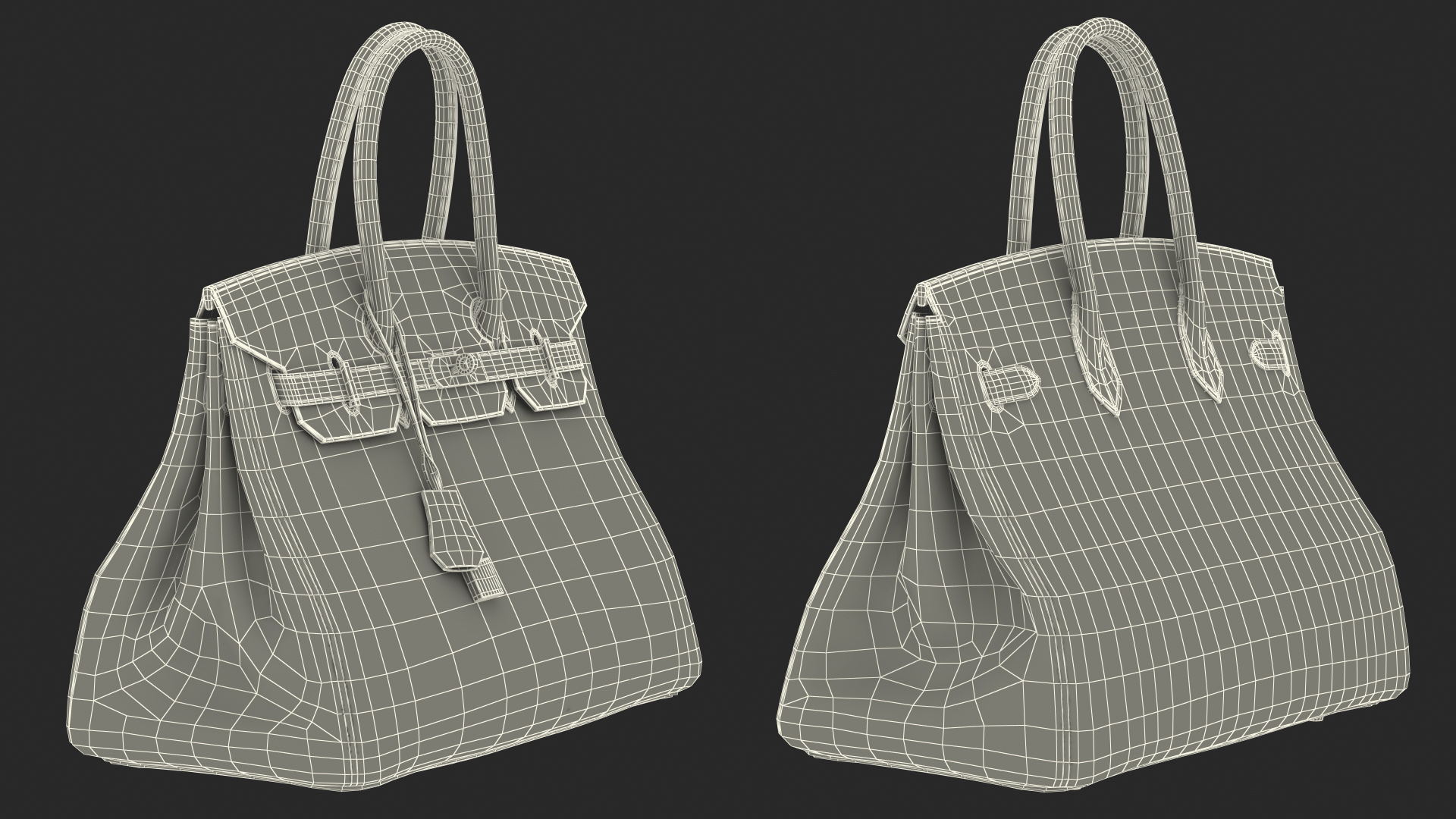 3D model Hermes Birkin Bag Ostrich