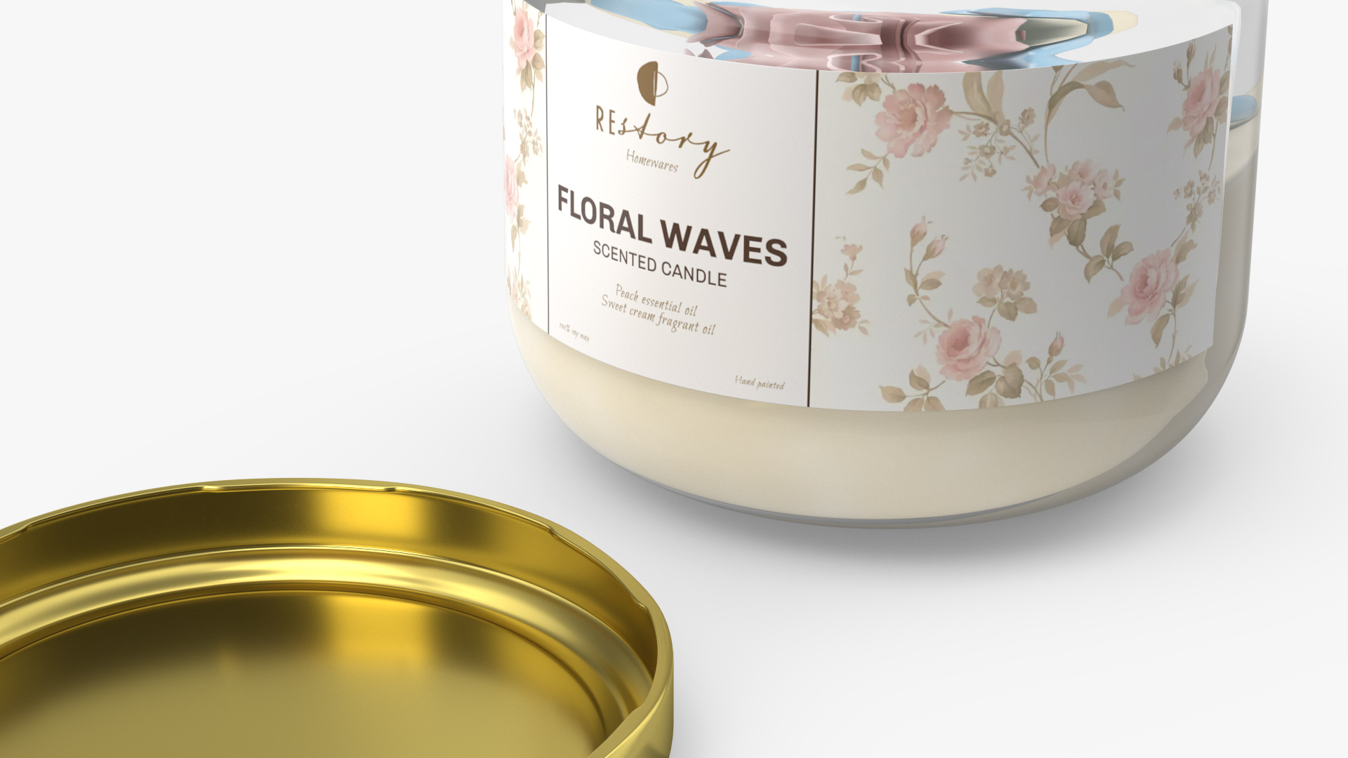 3D model Glass Jar Candle ReStory Open with Cover