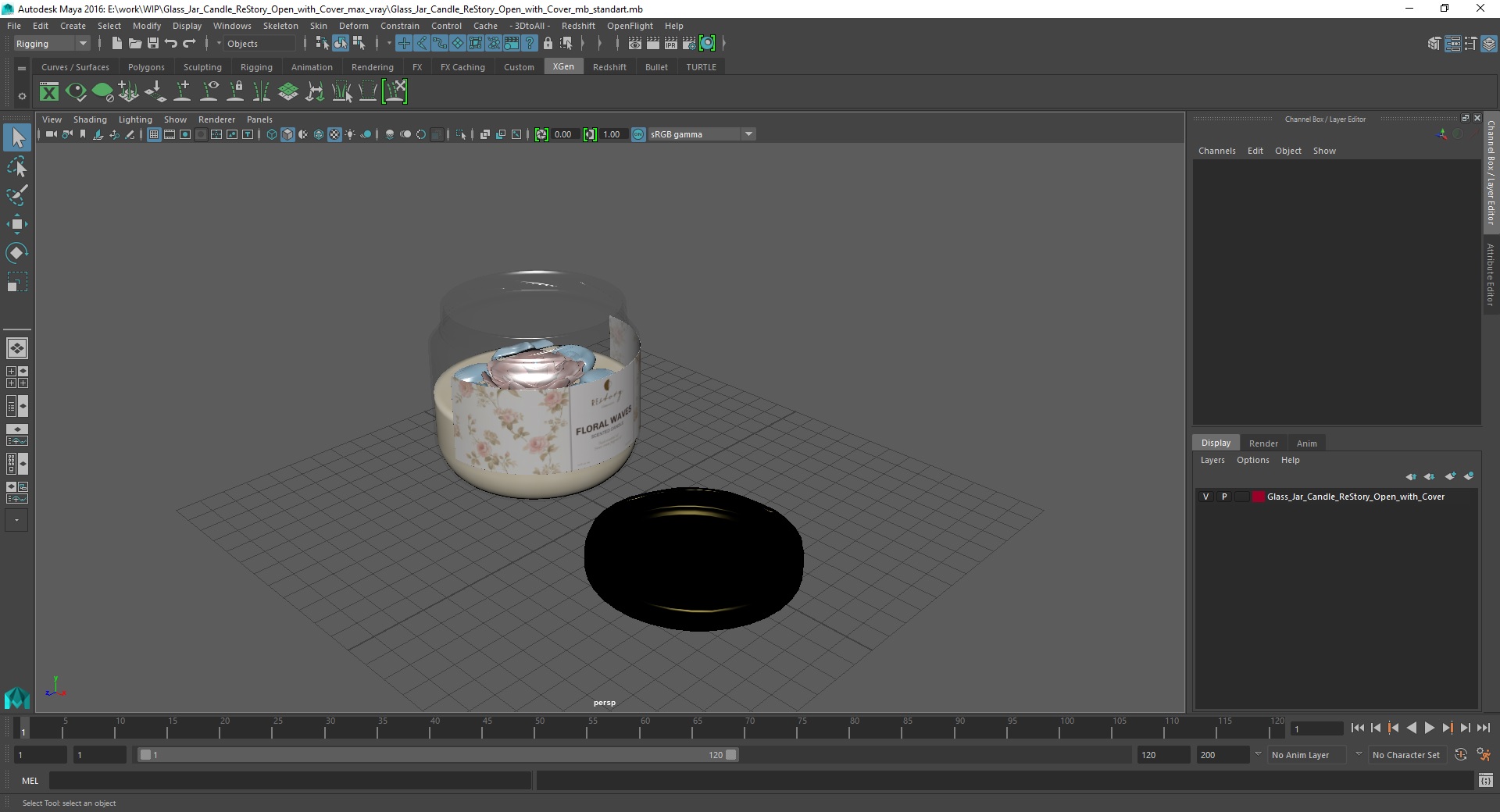 3D model Glass Jar Candle ReStory Open with Cover
