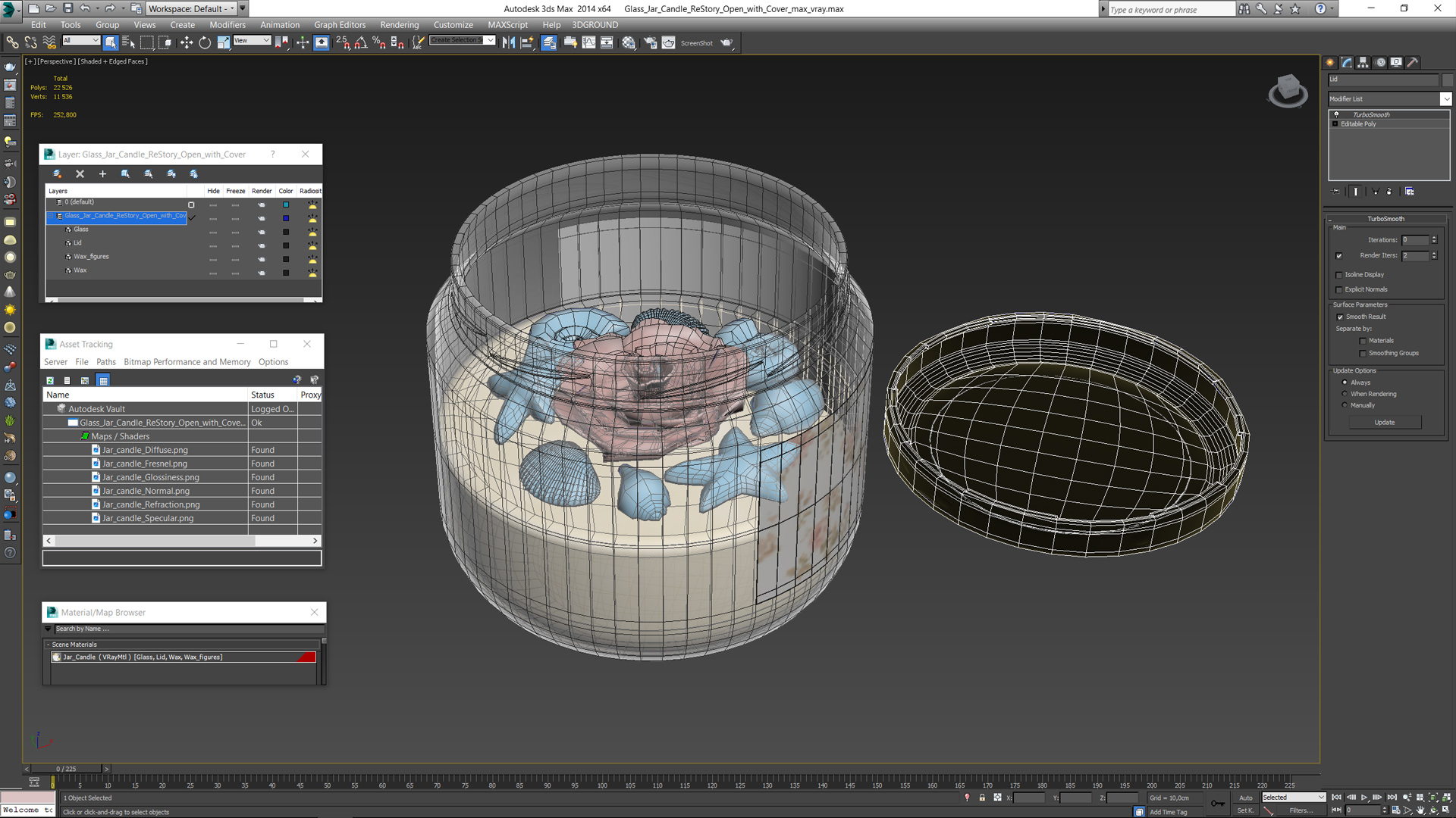 3D model Glass Jar Candle ReStory Open with Cover