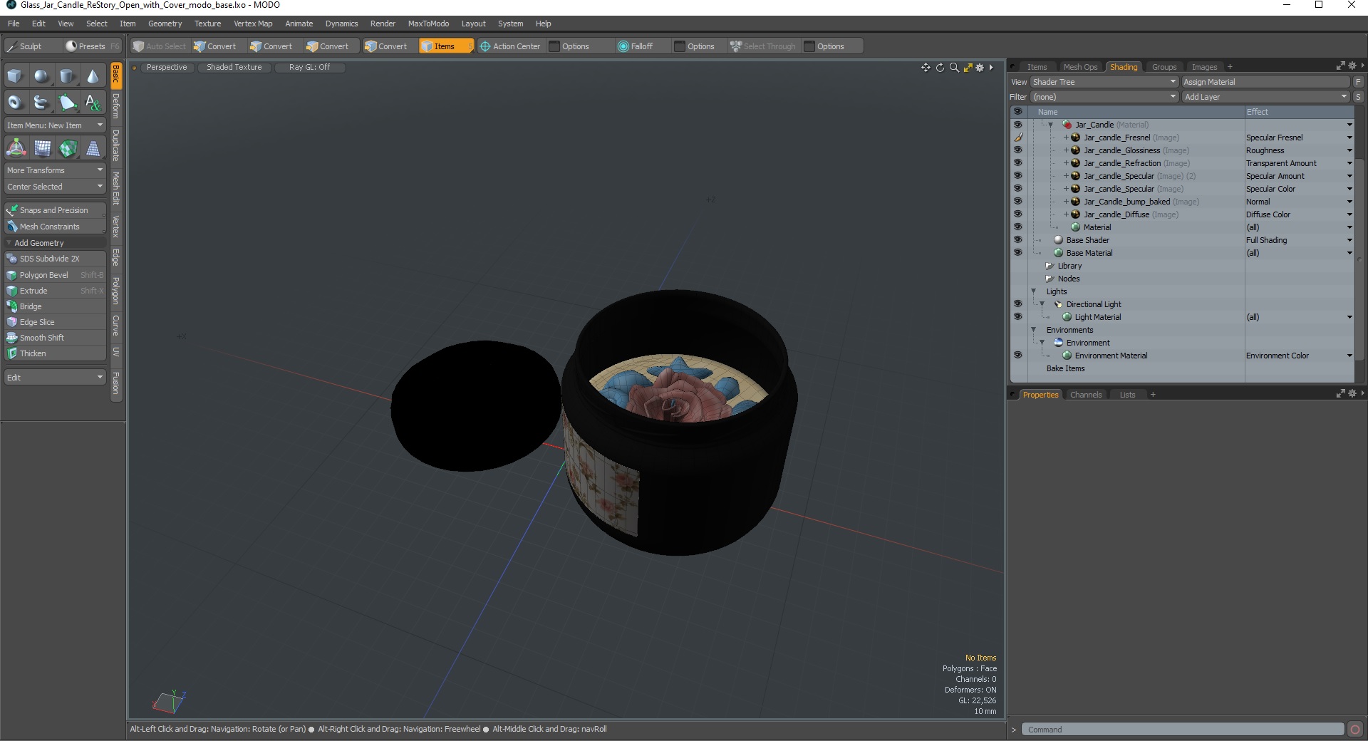3D model Glass Jar Candle ReStory Open with Cover