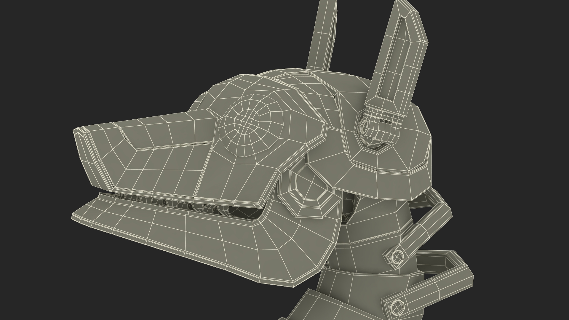 3D model Futuristic Police Robot Dog Sitting Pose