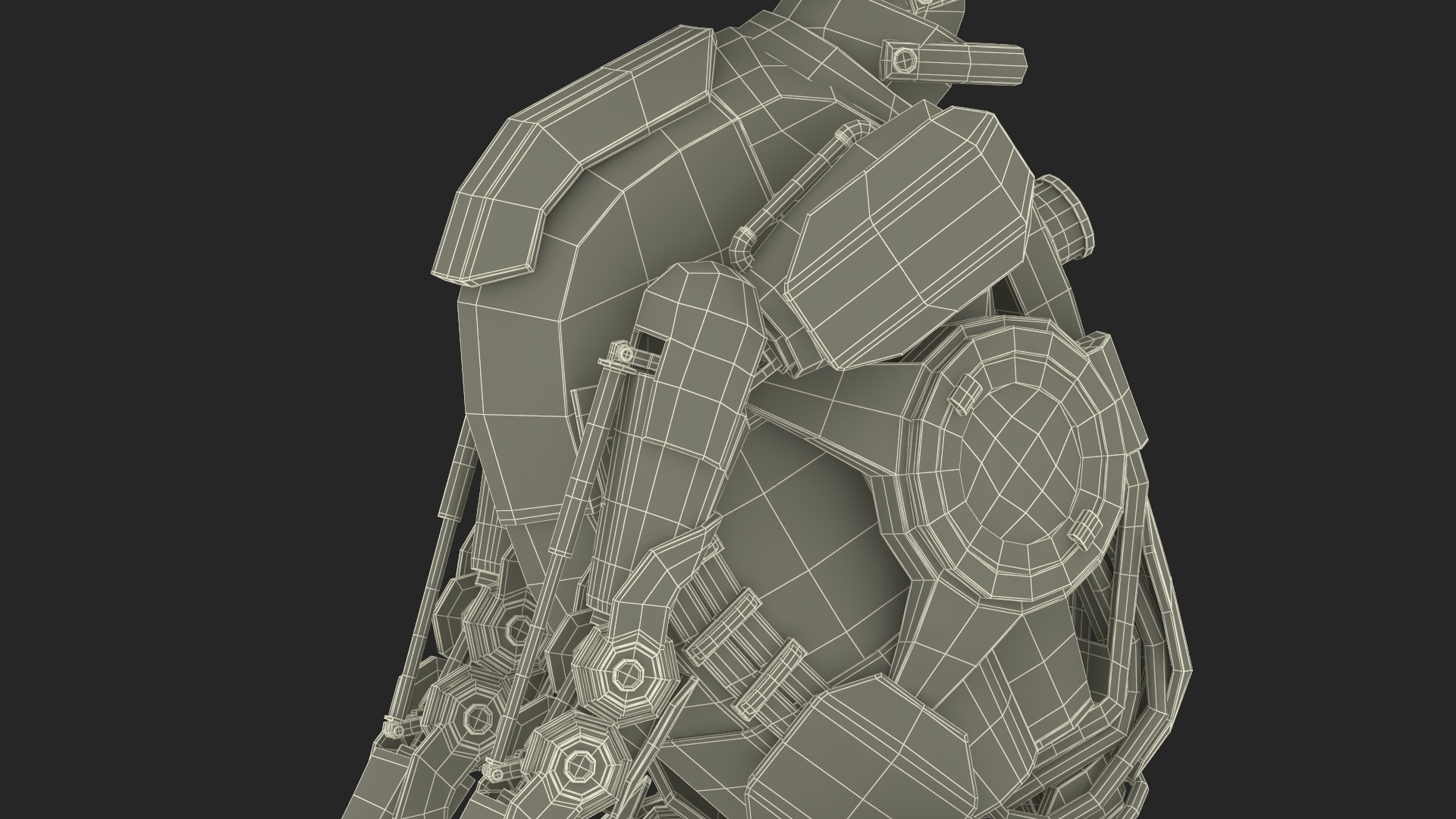 3D model Futuristic Police Robot Dog Sitting Pose