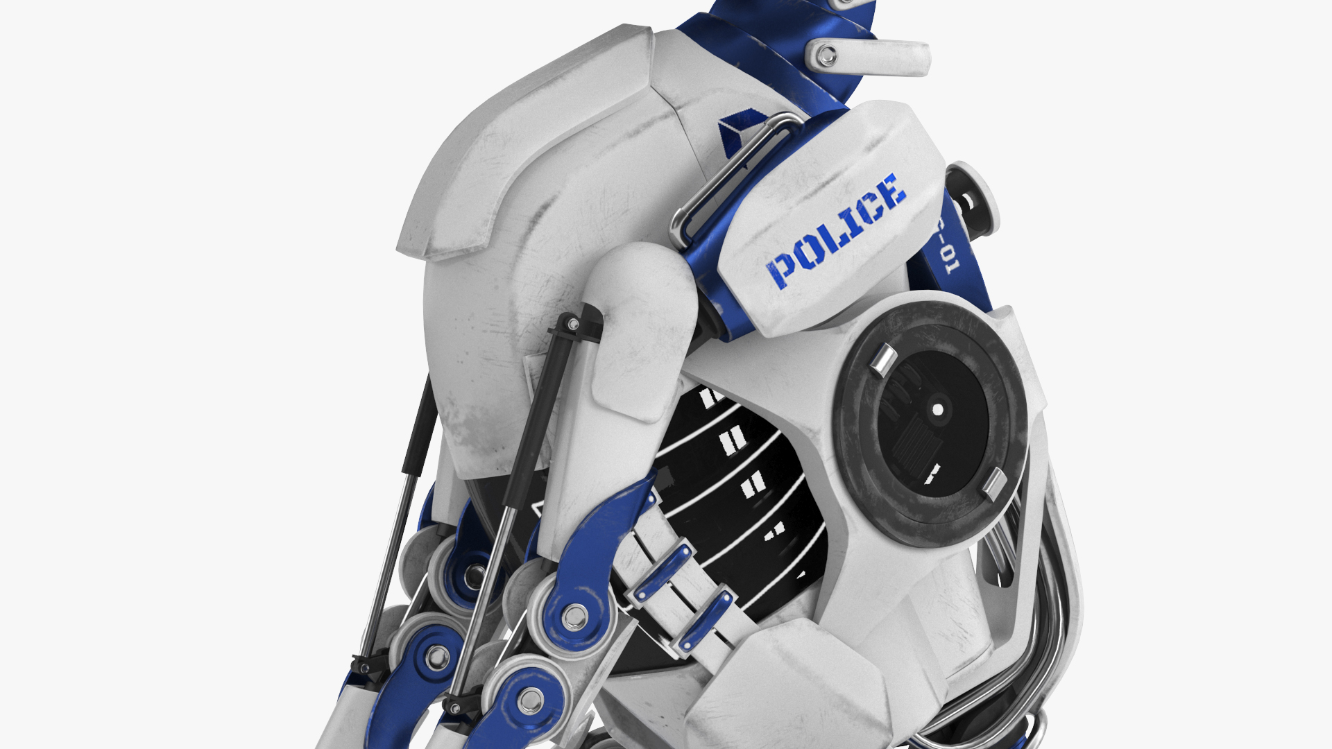 3D model Futuristic Police Robot Dog Sitting Pose