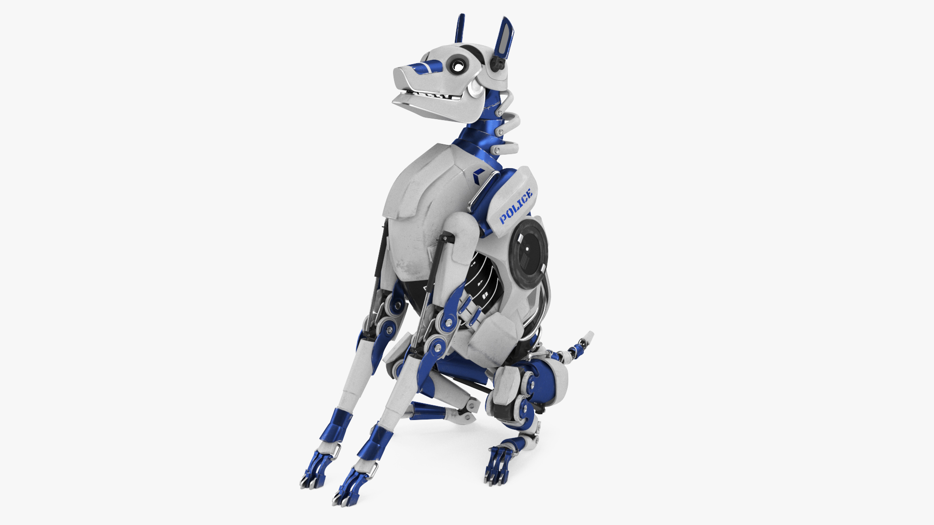 3D model Futuristic Police Robot Dog Sitting Pose