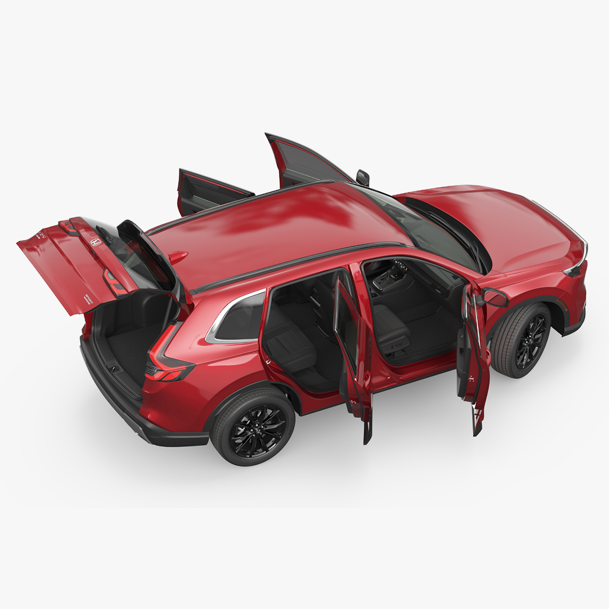 3D model 2025 Honda CR-V Red Rigged for Maya