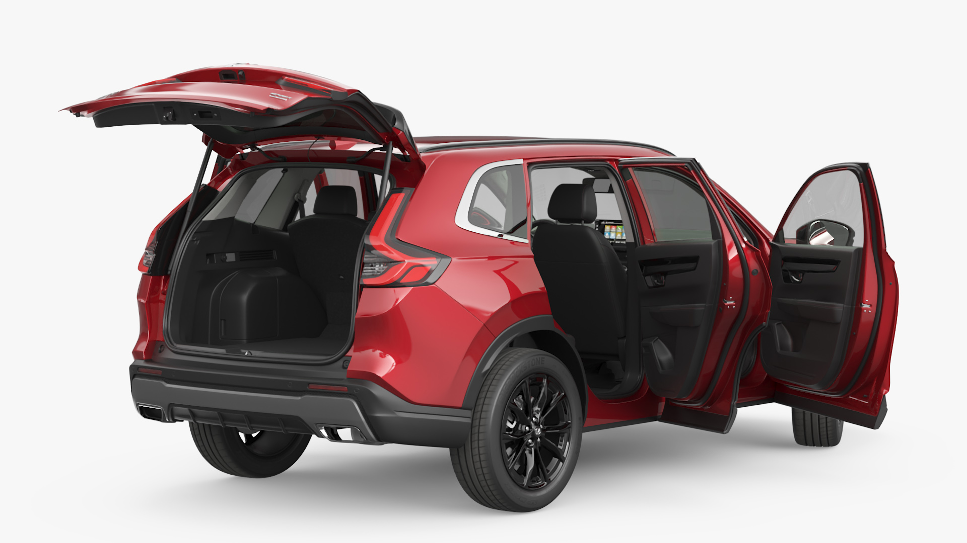 3D model 2025 Honda CR-V Red Rigged for Maya