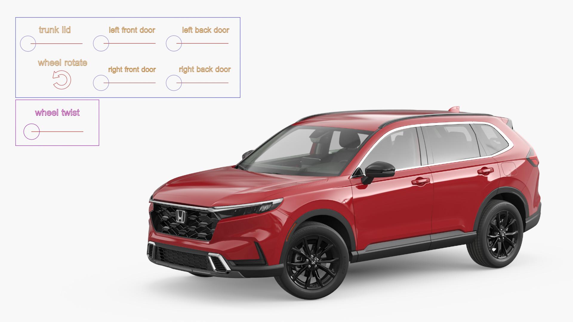 3D model 2025 Honda CR-V Red Rigged for Maya