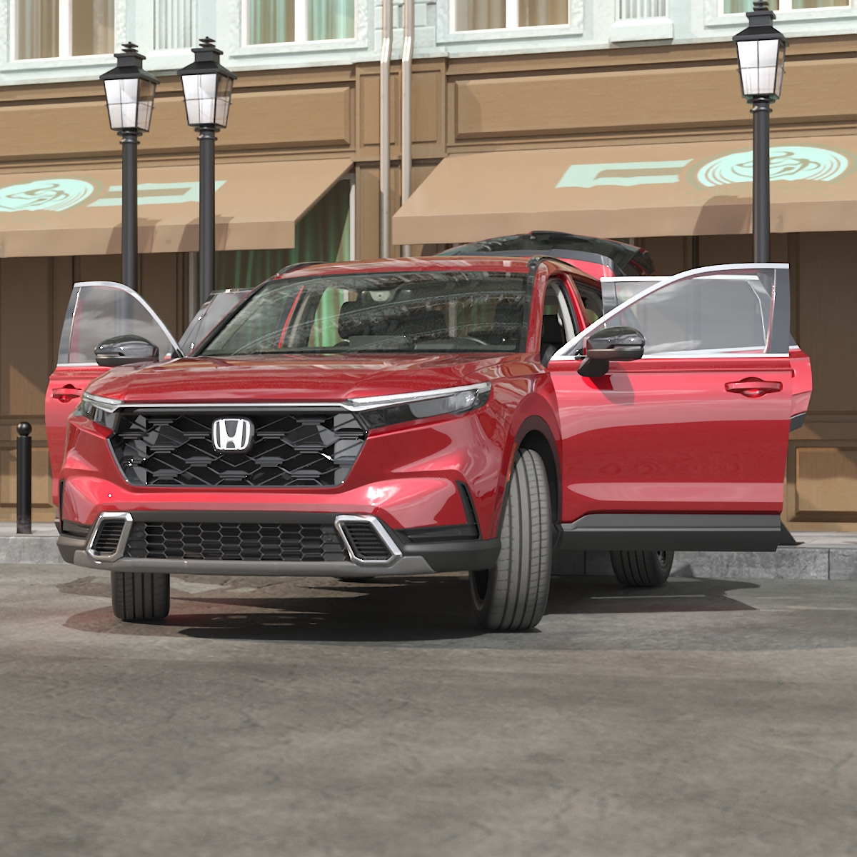 3D model 2025 Honda CR-V Red Rigged for Maya