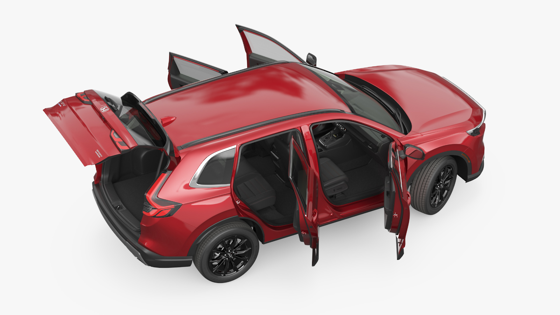 3D model 2025 Honda CR-V Red Rigged for Maya