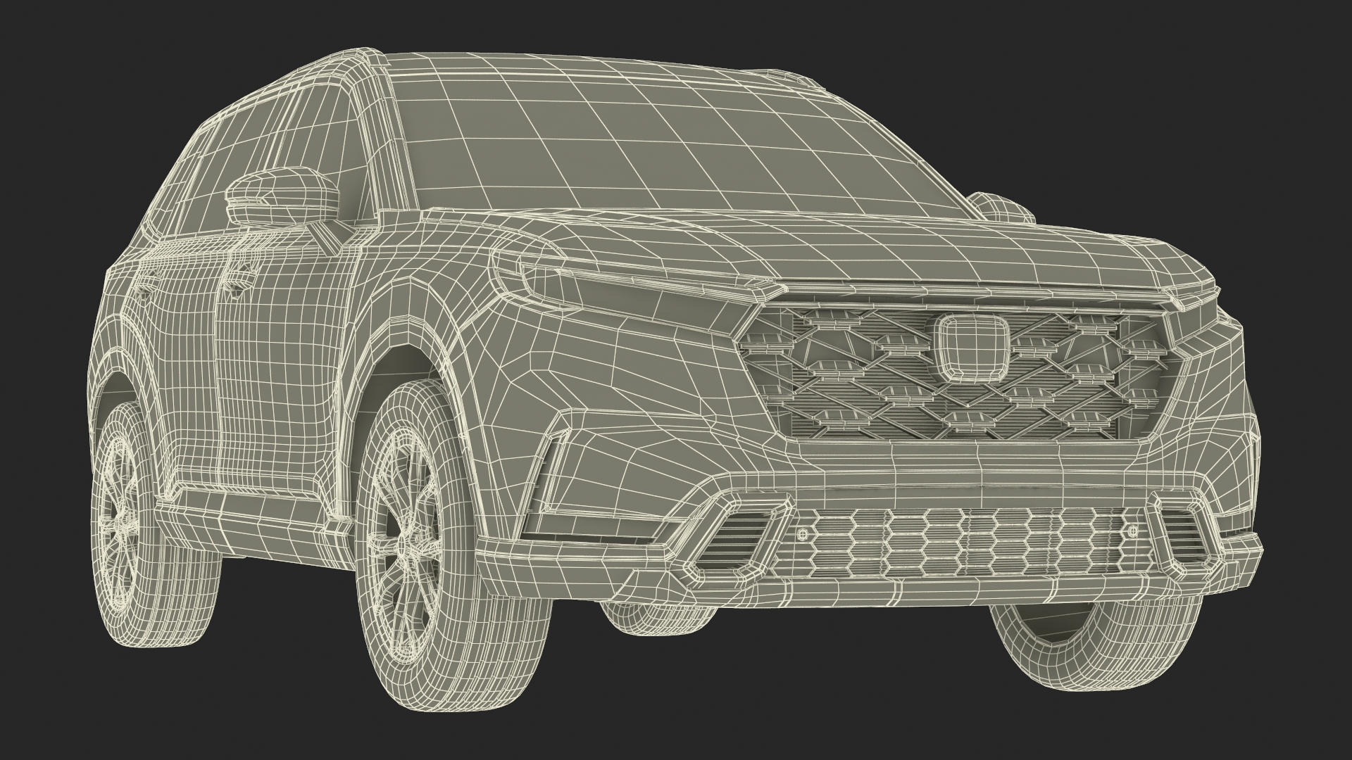 3D model 2025 Honda CR-V Red Rigged for Maya