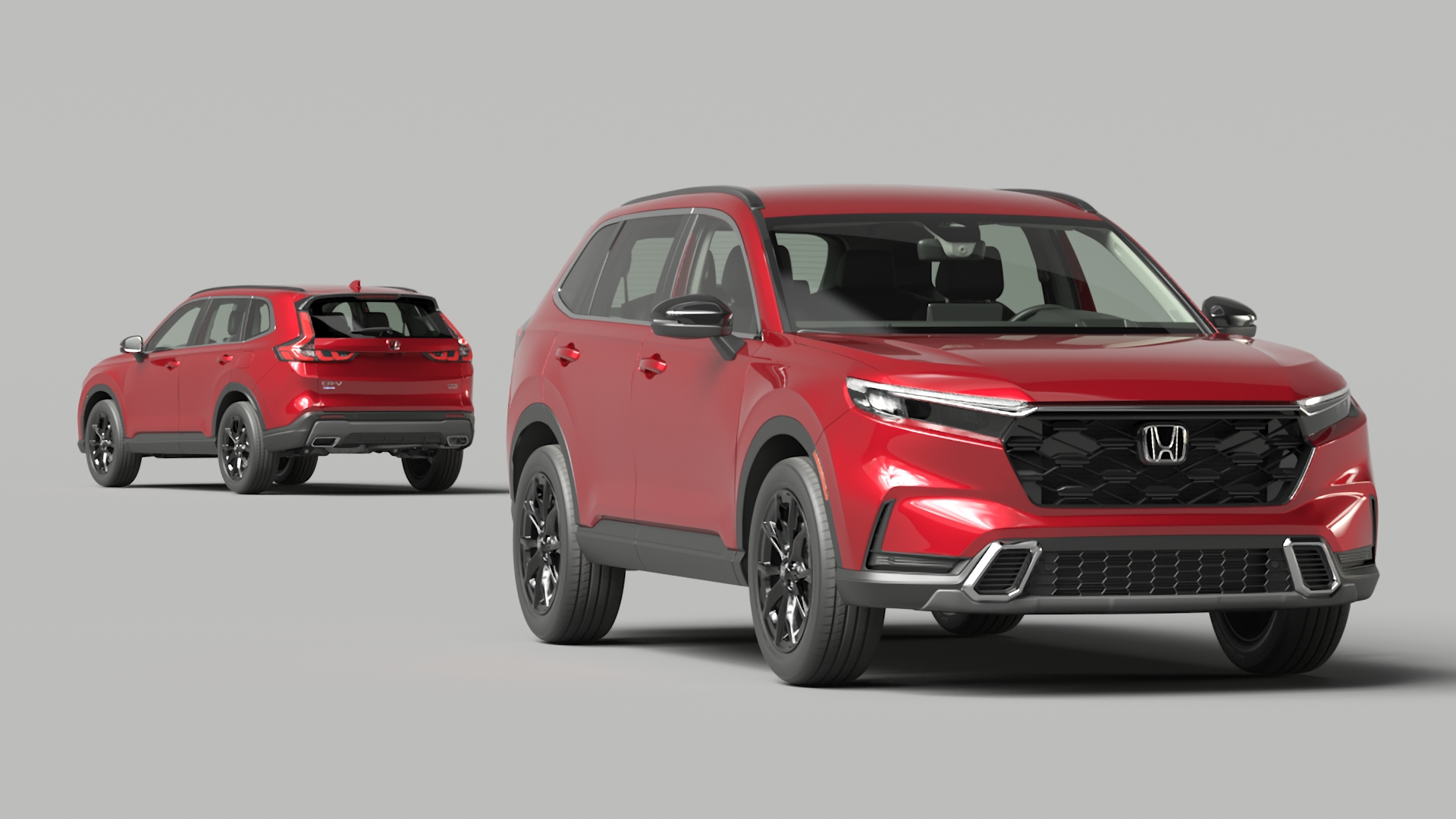 3D model 2025 Honda CR-V Red Rigged for Maya