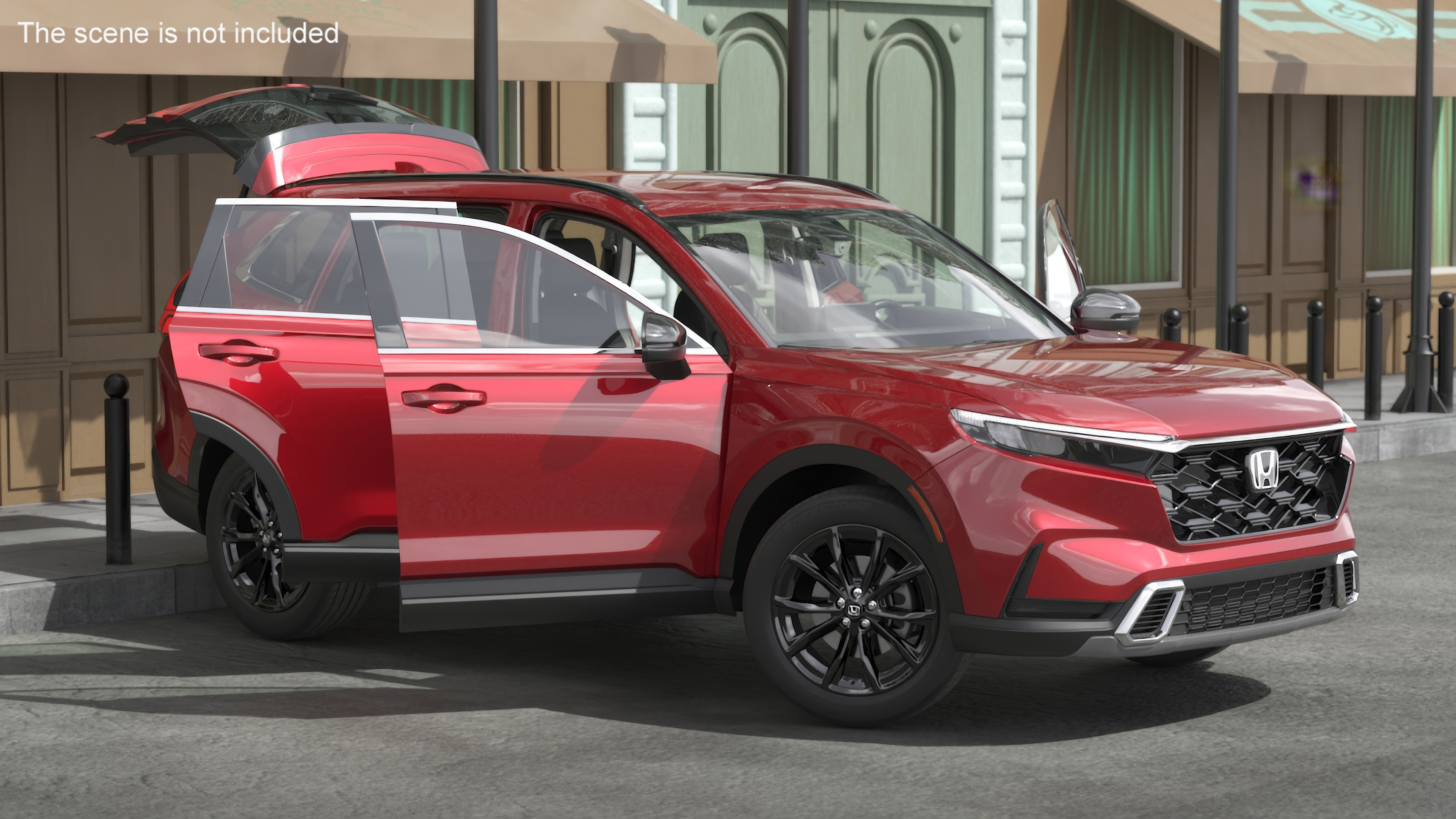 3D model 2025 Honda CR-V Red Rigged for Maya