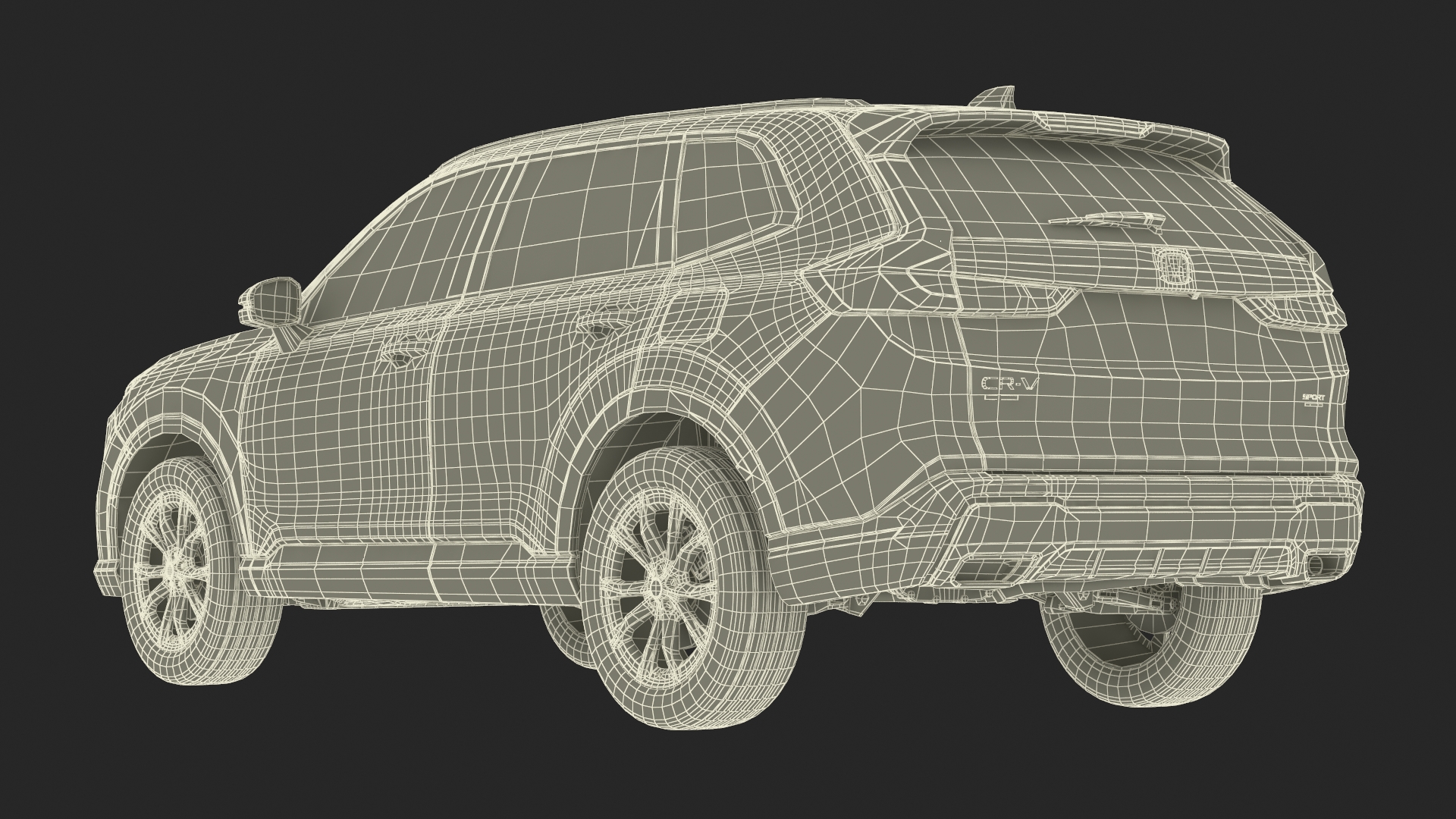 3D model 2025 Honda CR-V Red Rigged for Maya