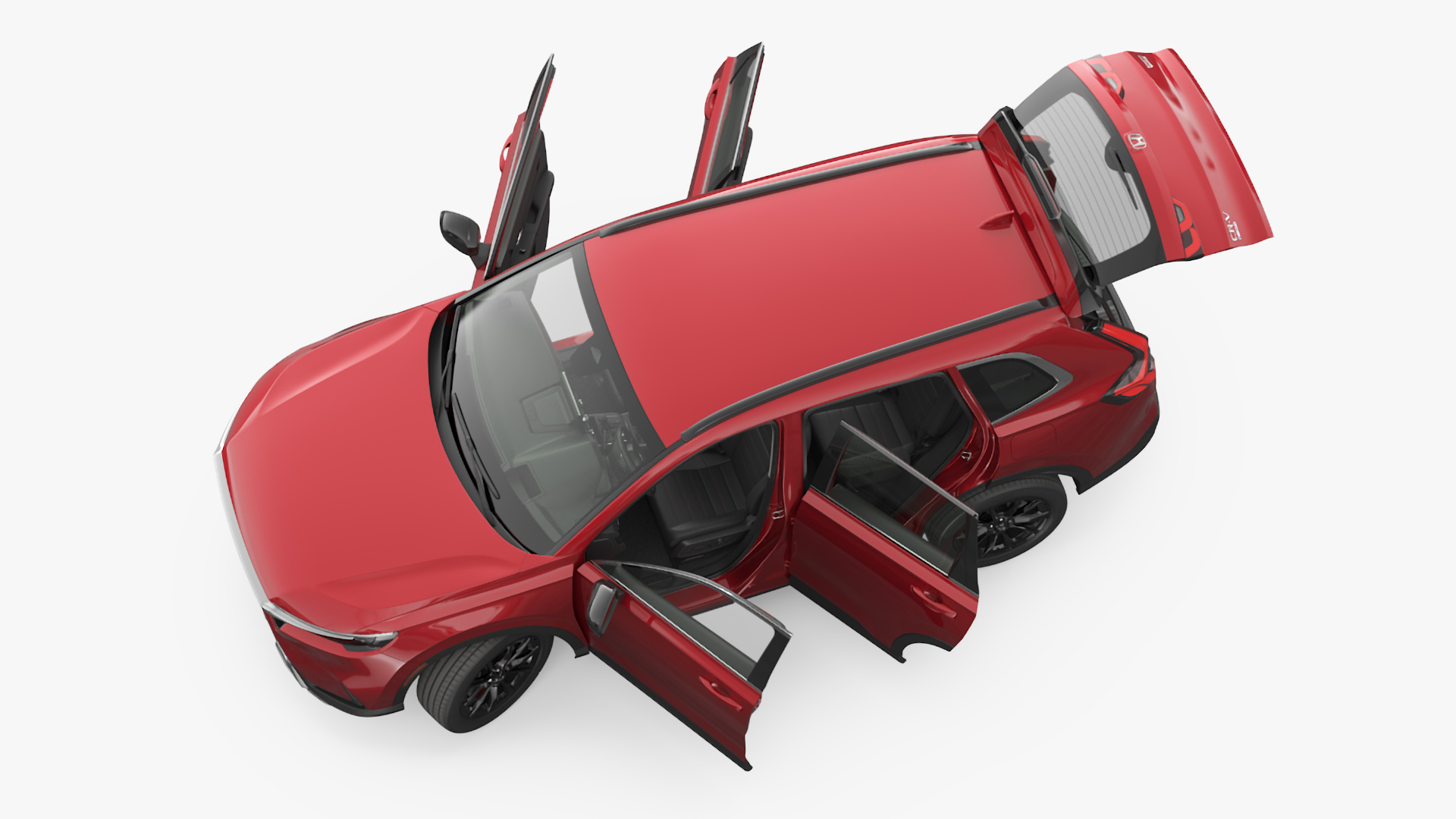 3D model 2025 Honda CR-V Red Rigged for Maya