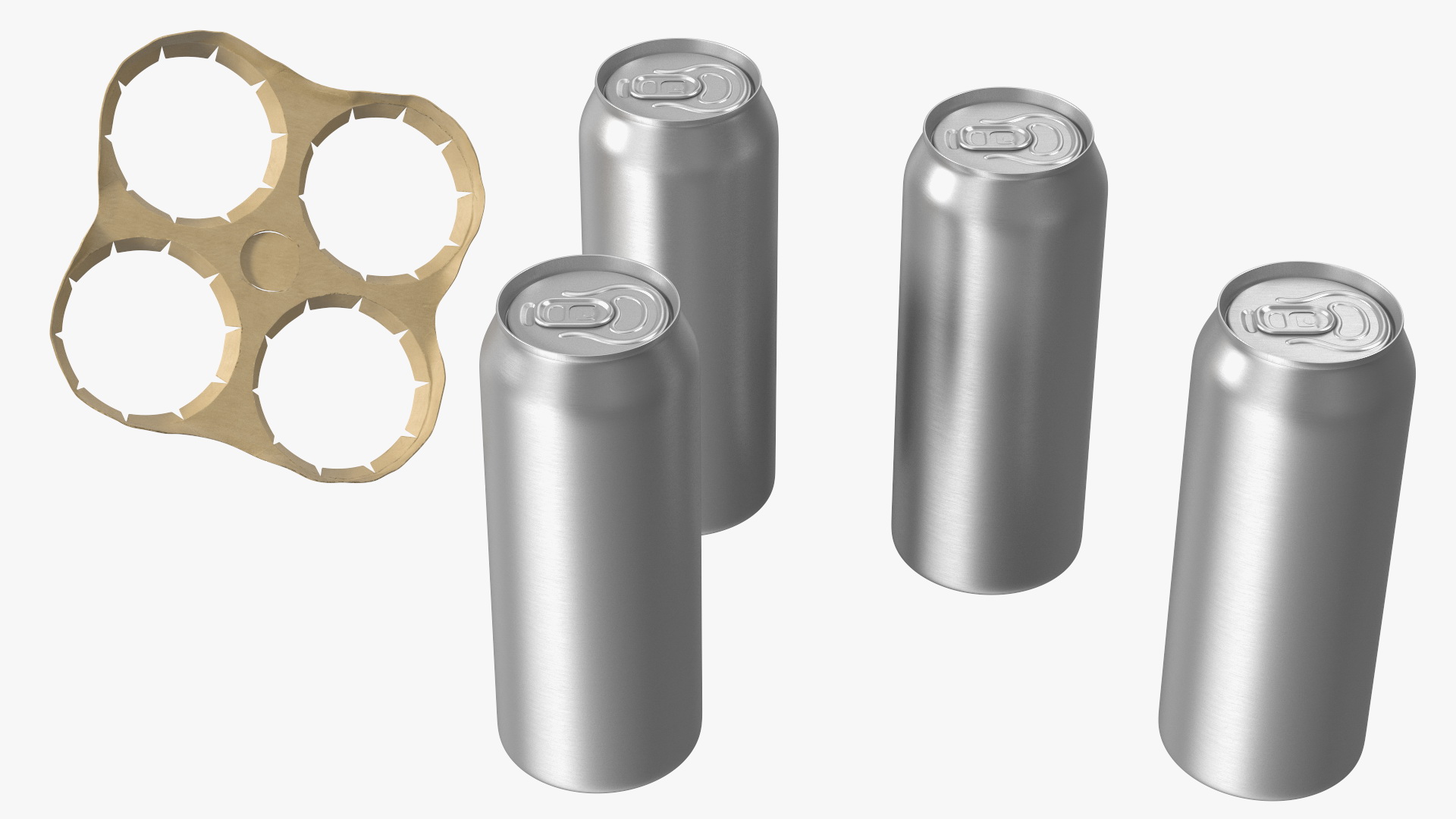 3D 4 Pack Cardboard Large Can Holder model