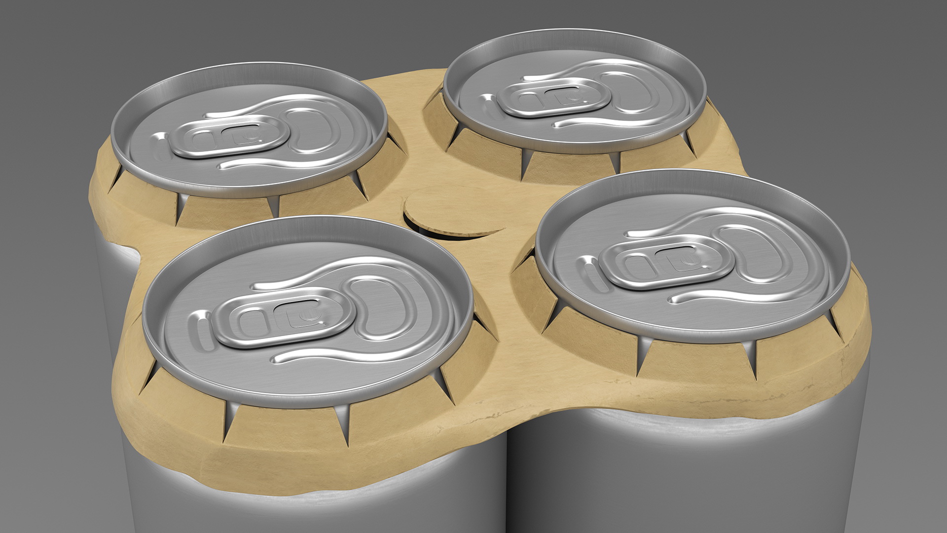 3D 4 Pack Cardboard Large Can Holder model
