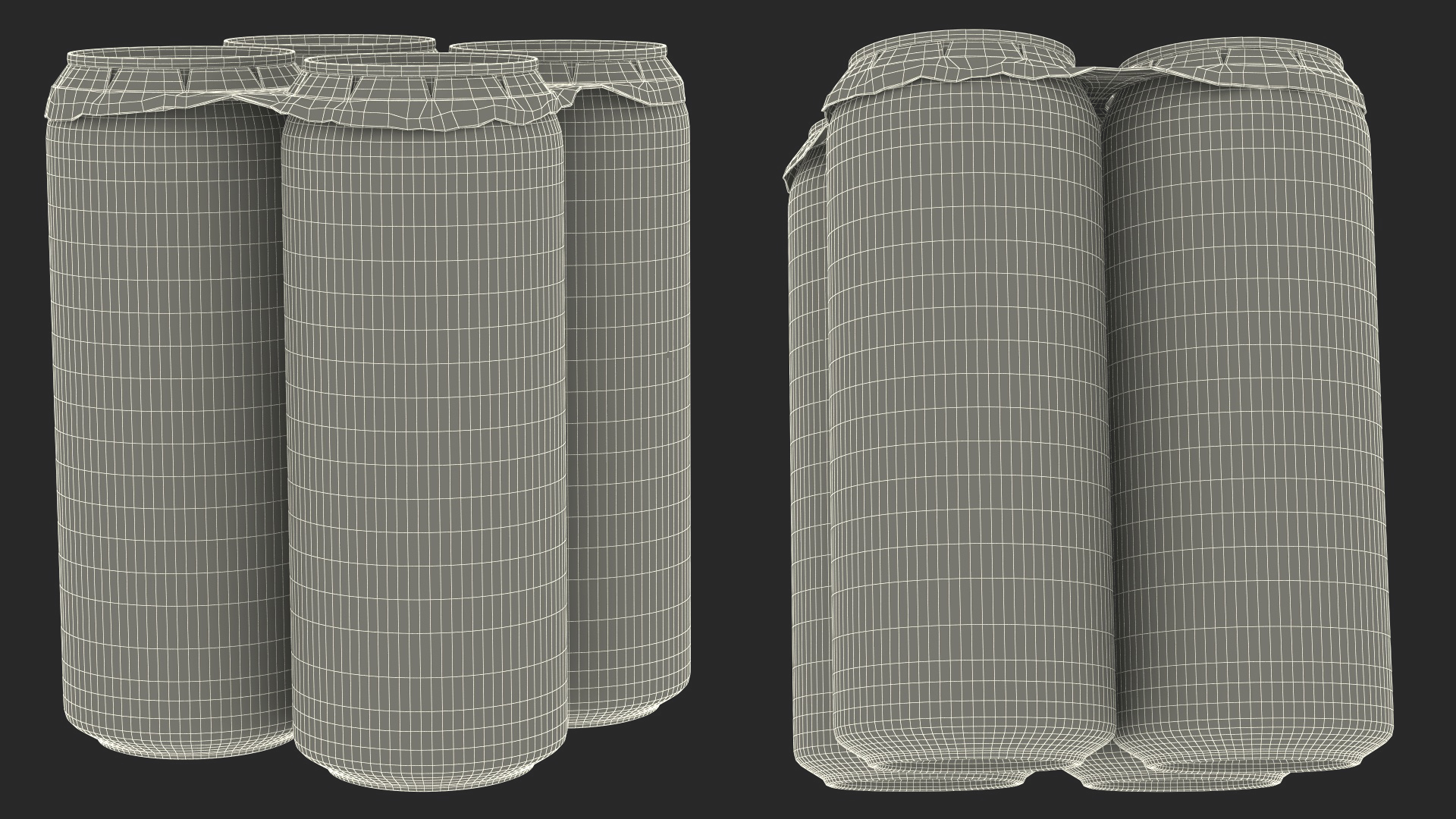 3D 4 Pack Cardboard Large Can Holder model