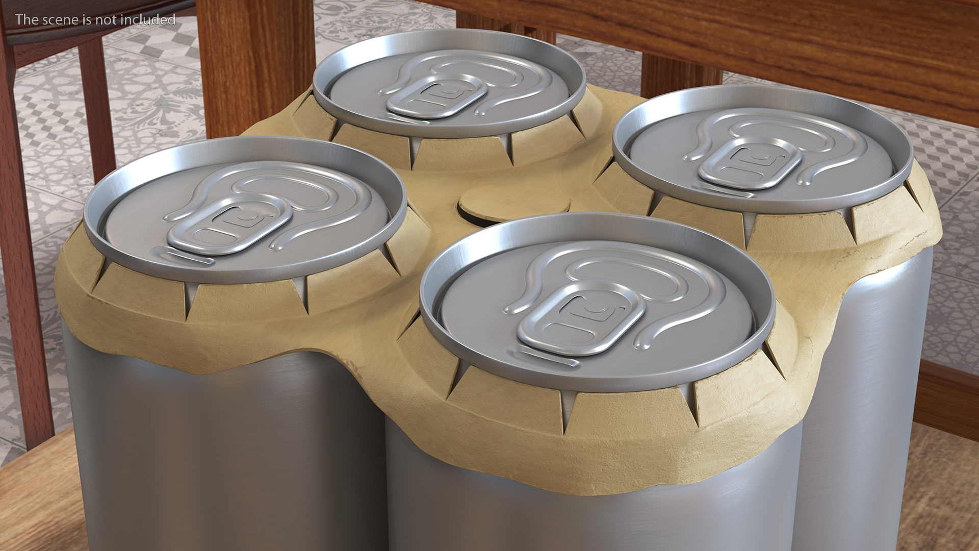 3D 4 Pack Cardboard Large Can Holder model