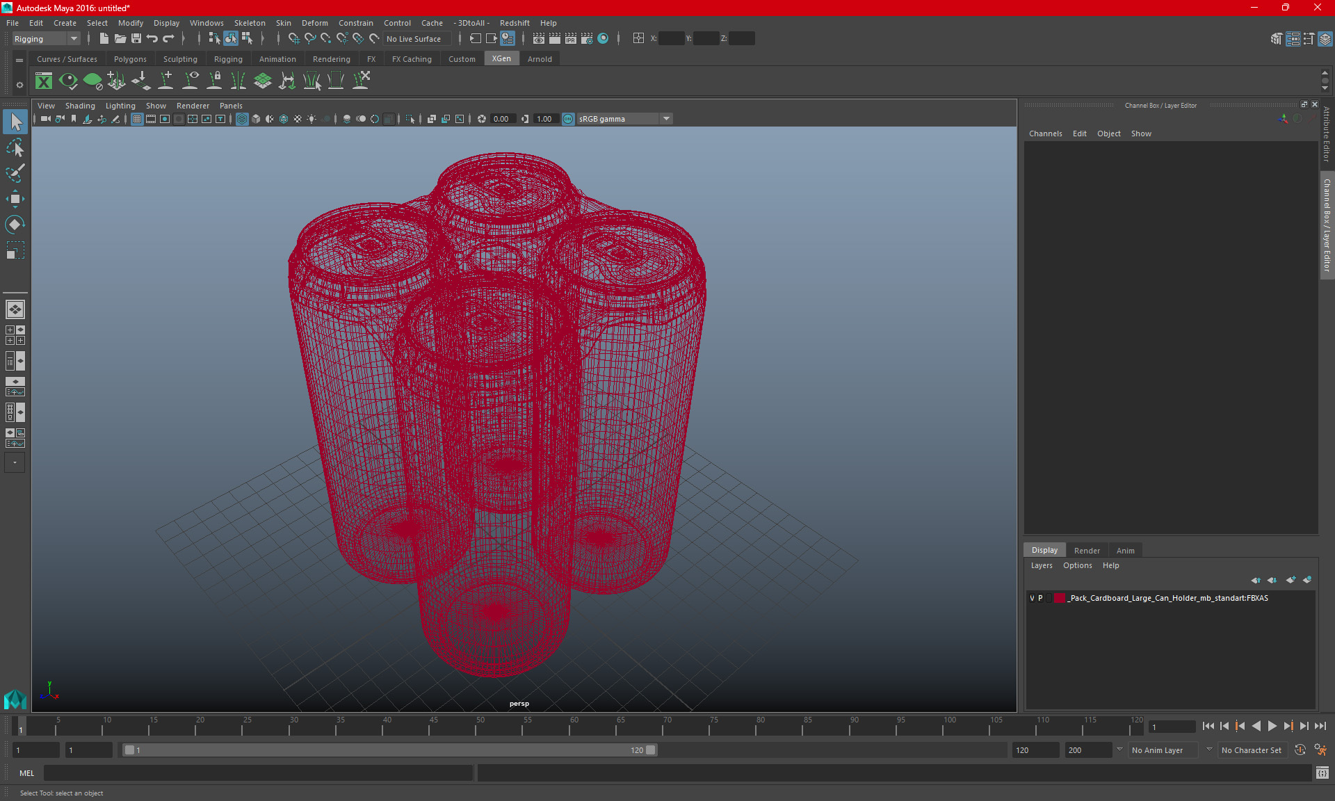 3D 4 Pack Cardboard Large Can Holder model