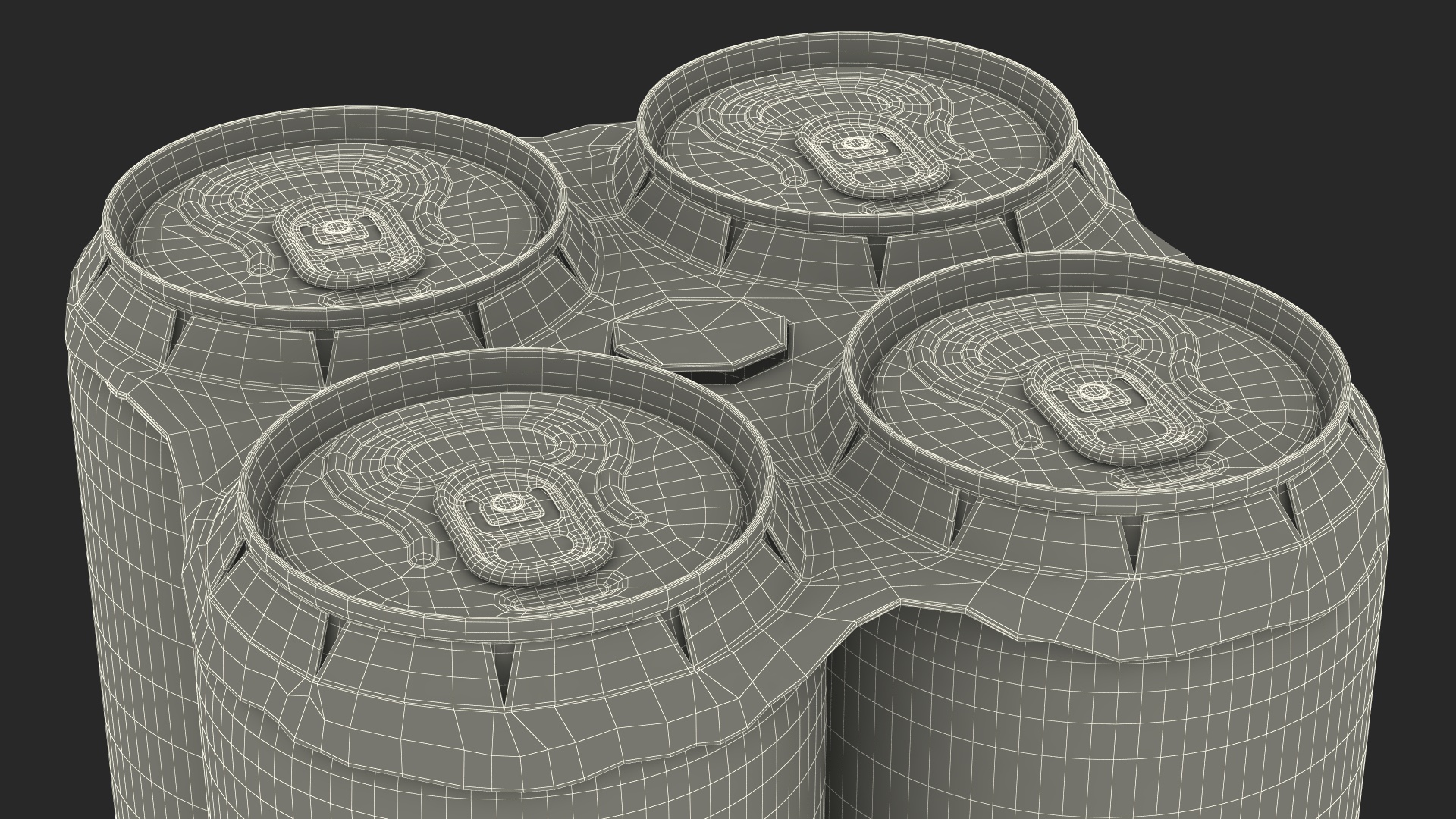 3D 4 Pack Cardboard Large Can Holder model