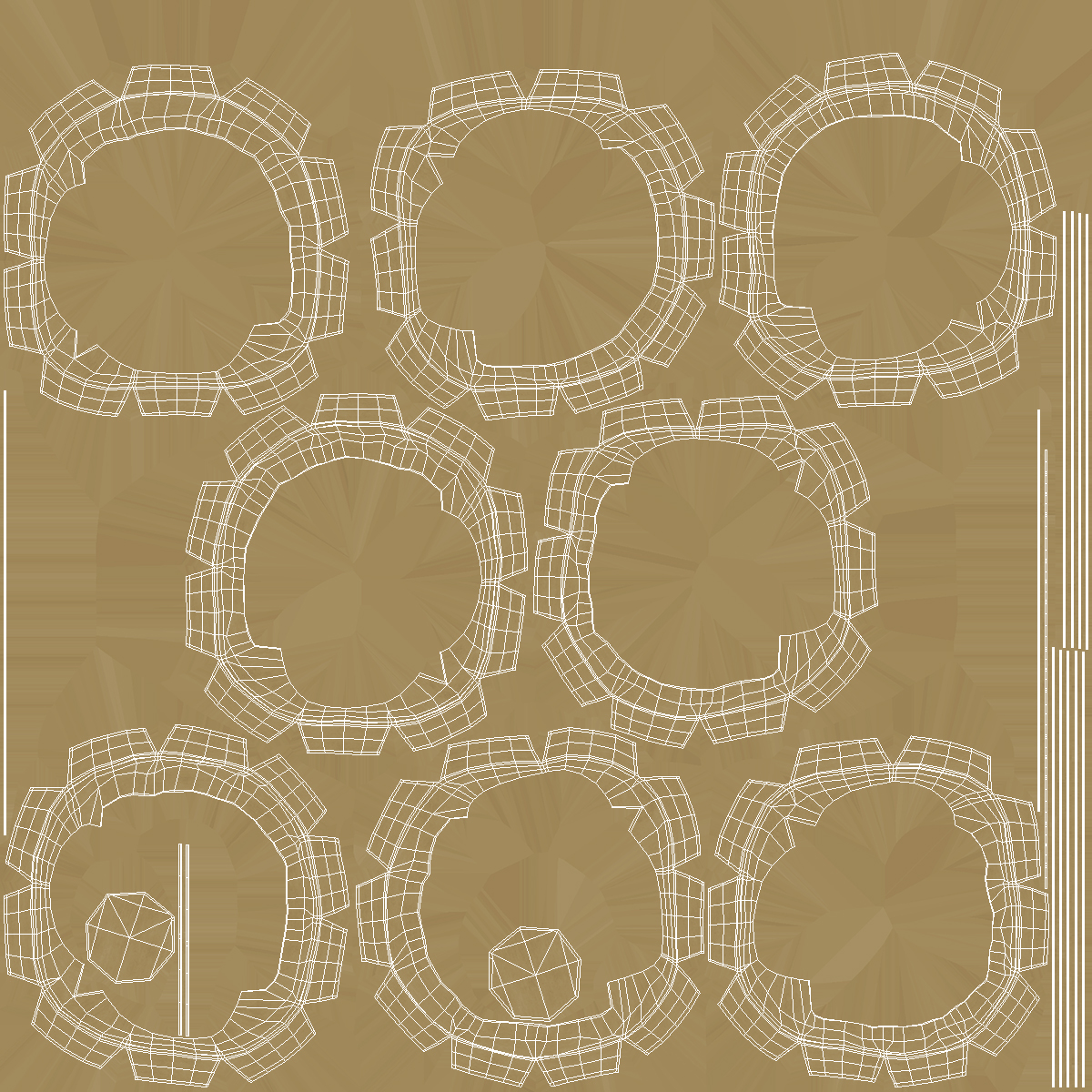 3D 4 Pack Cardboard Large Can Holder model