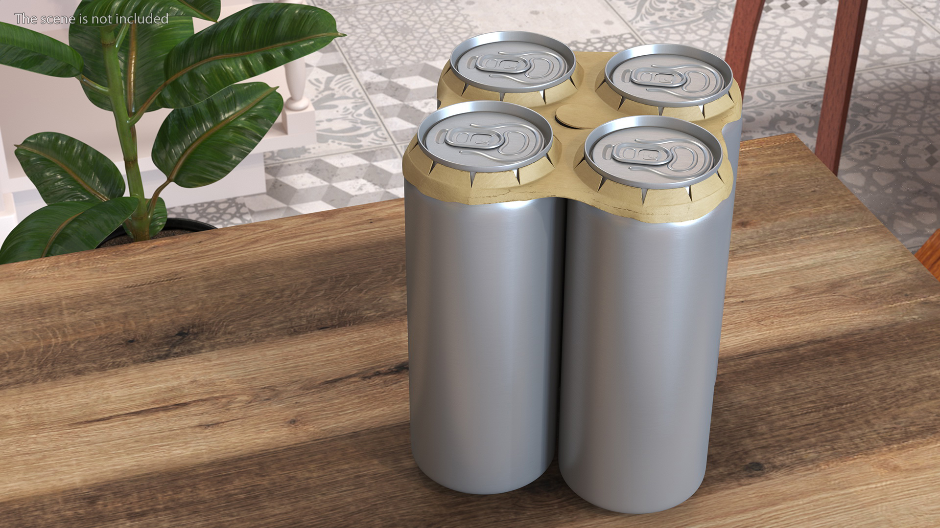 3D 4 Pack Cardboard Large Can Holder model