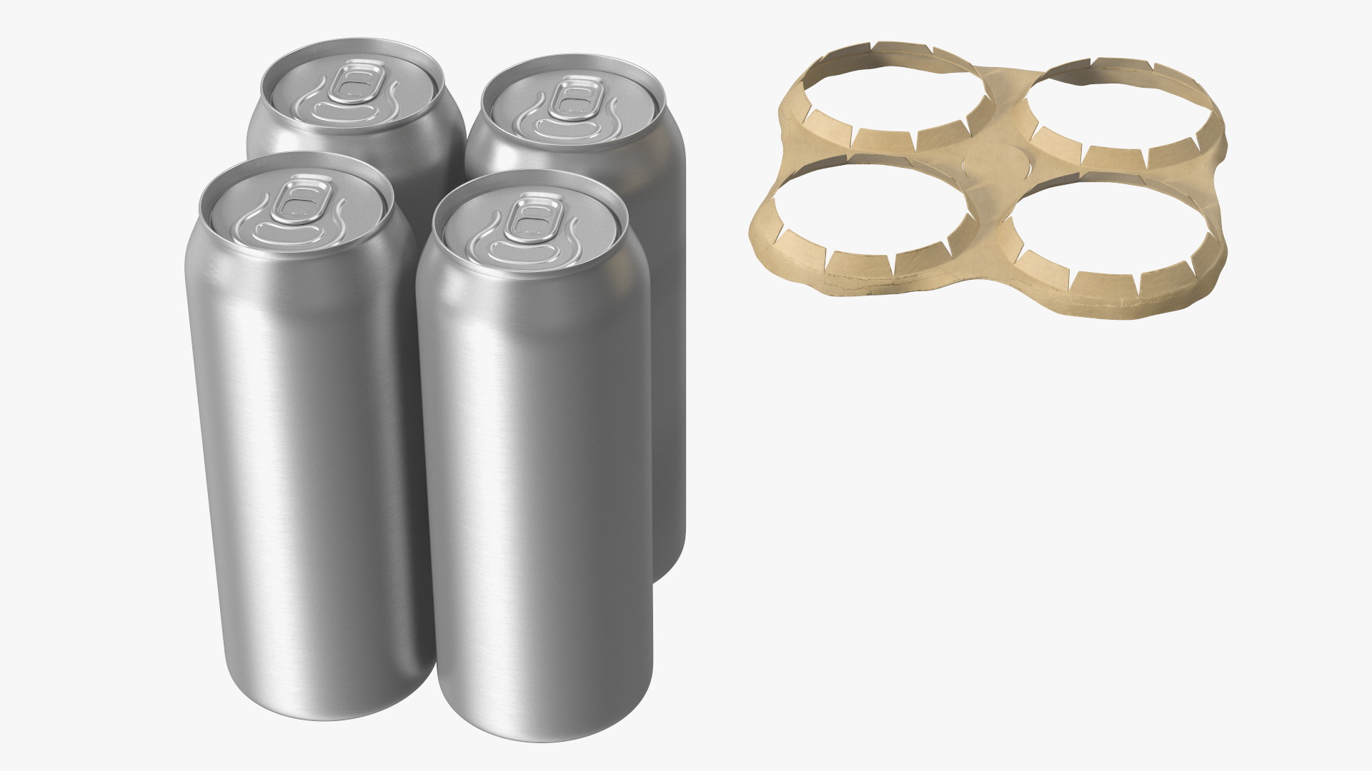 3D 4 Pack Cardboard Large Can Holder model