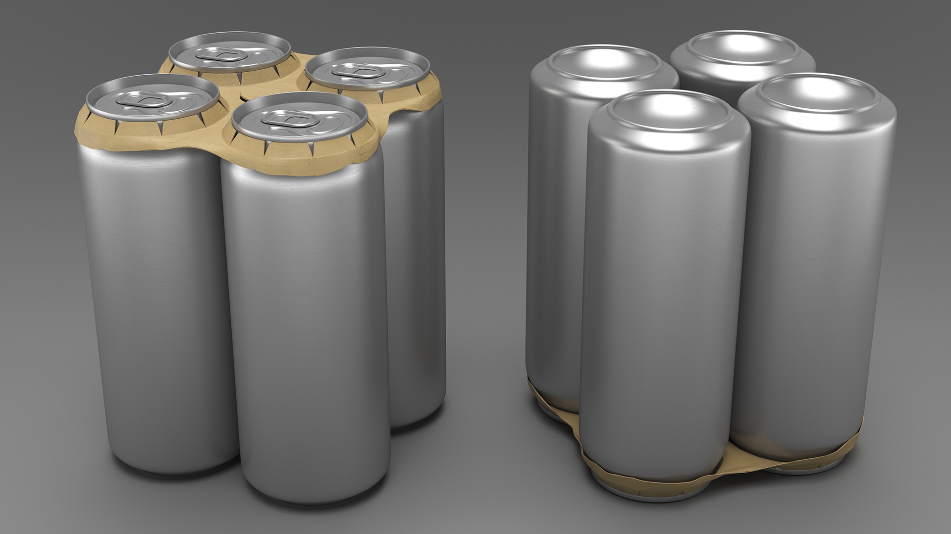 3D 4 Pack Cardboard Large Can Holder model