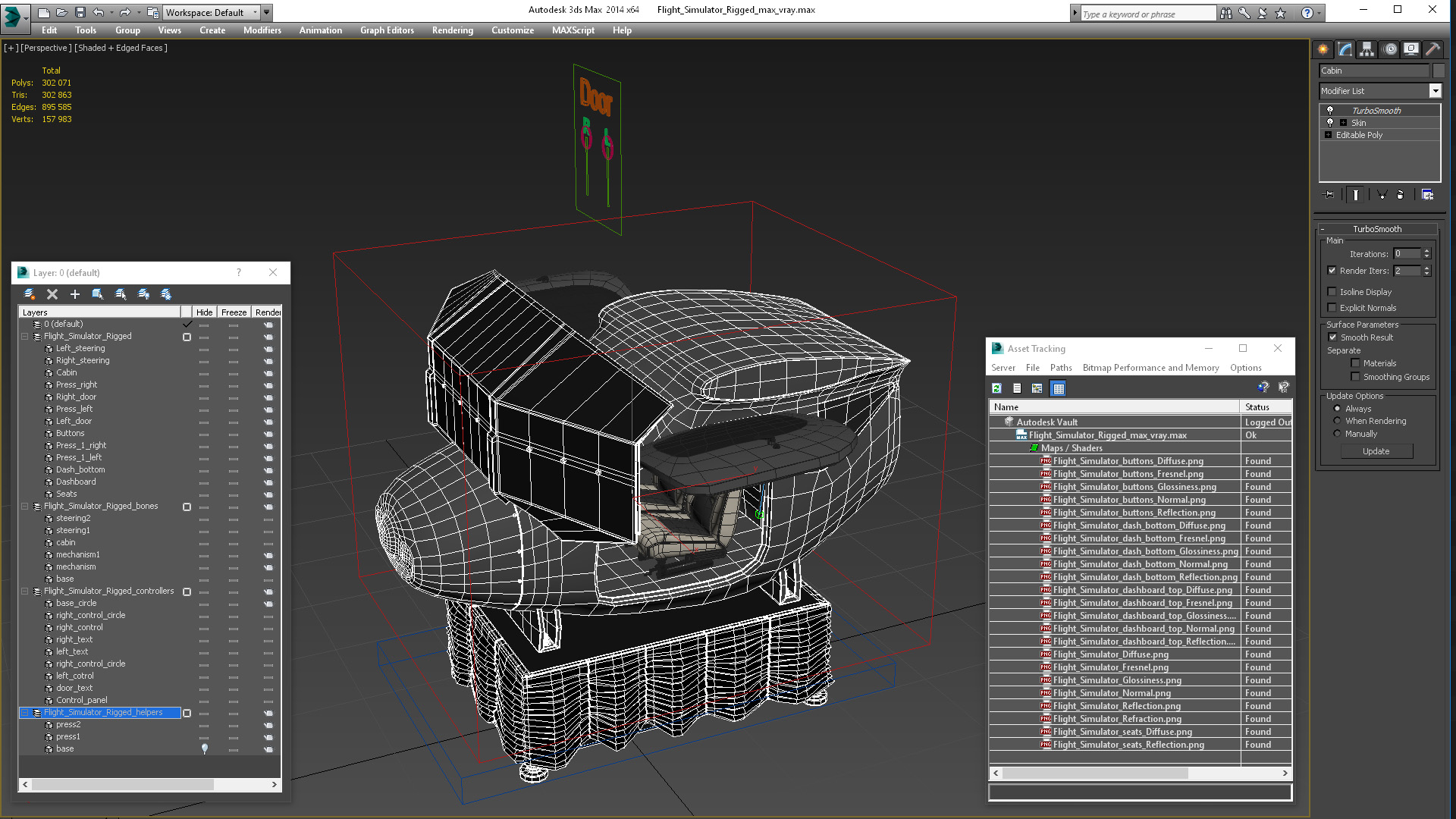 Flight Simulator Rigged for Cinema 4D 3D