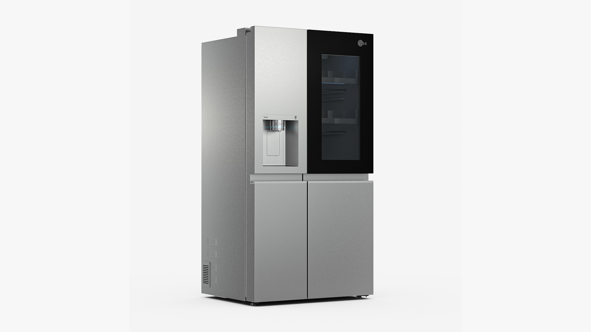 Refrigerator LG 27 Side-By-Side InstaView White 3D