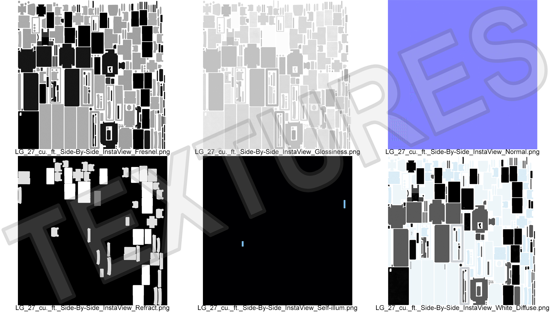 Refrigerator LG 27 Side-By-Side InstaView White 3D