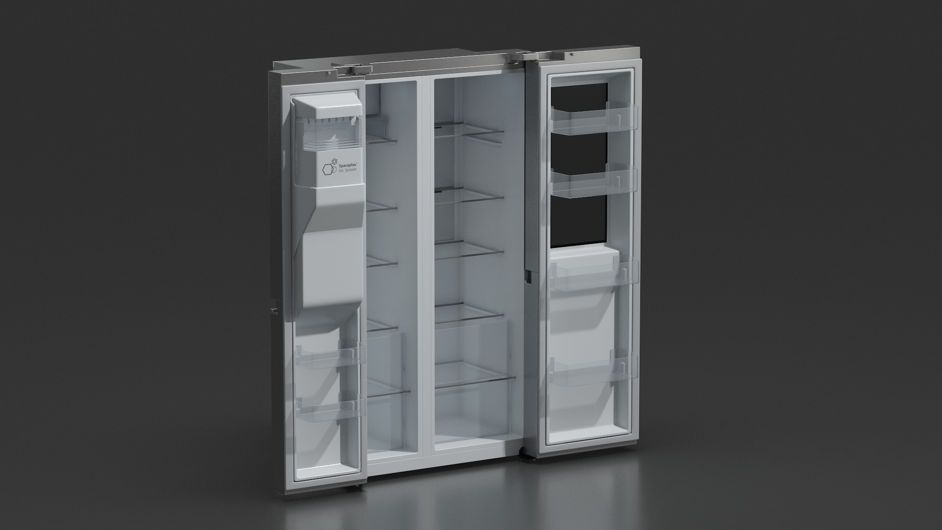 Refrigerator LG 27 Side-By-Side InstaView White 3D