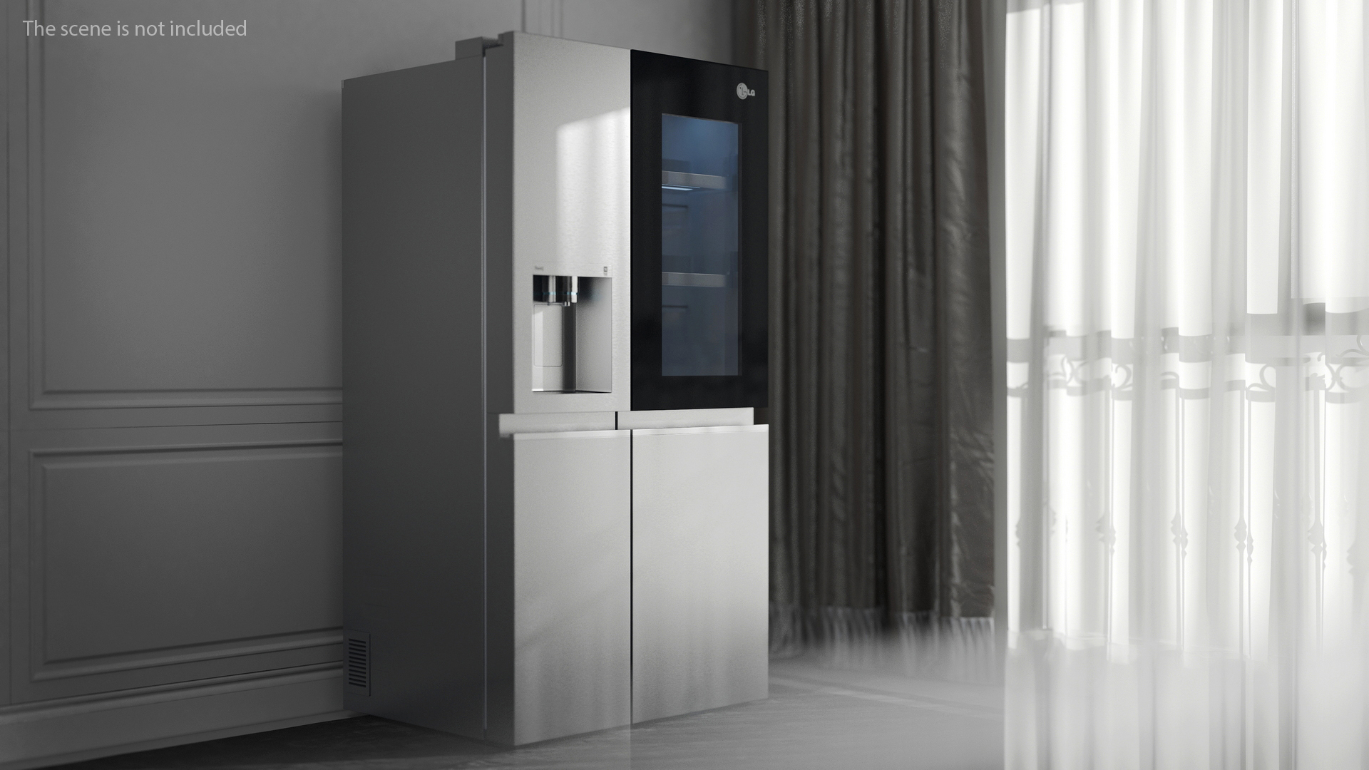 Refrigerator LG 27 Side-By-Side InstaView White 3D