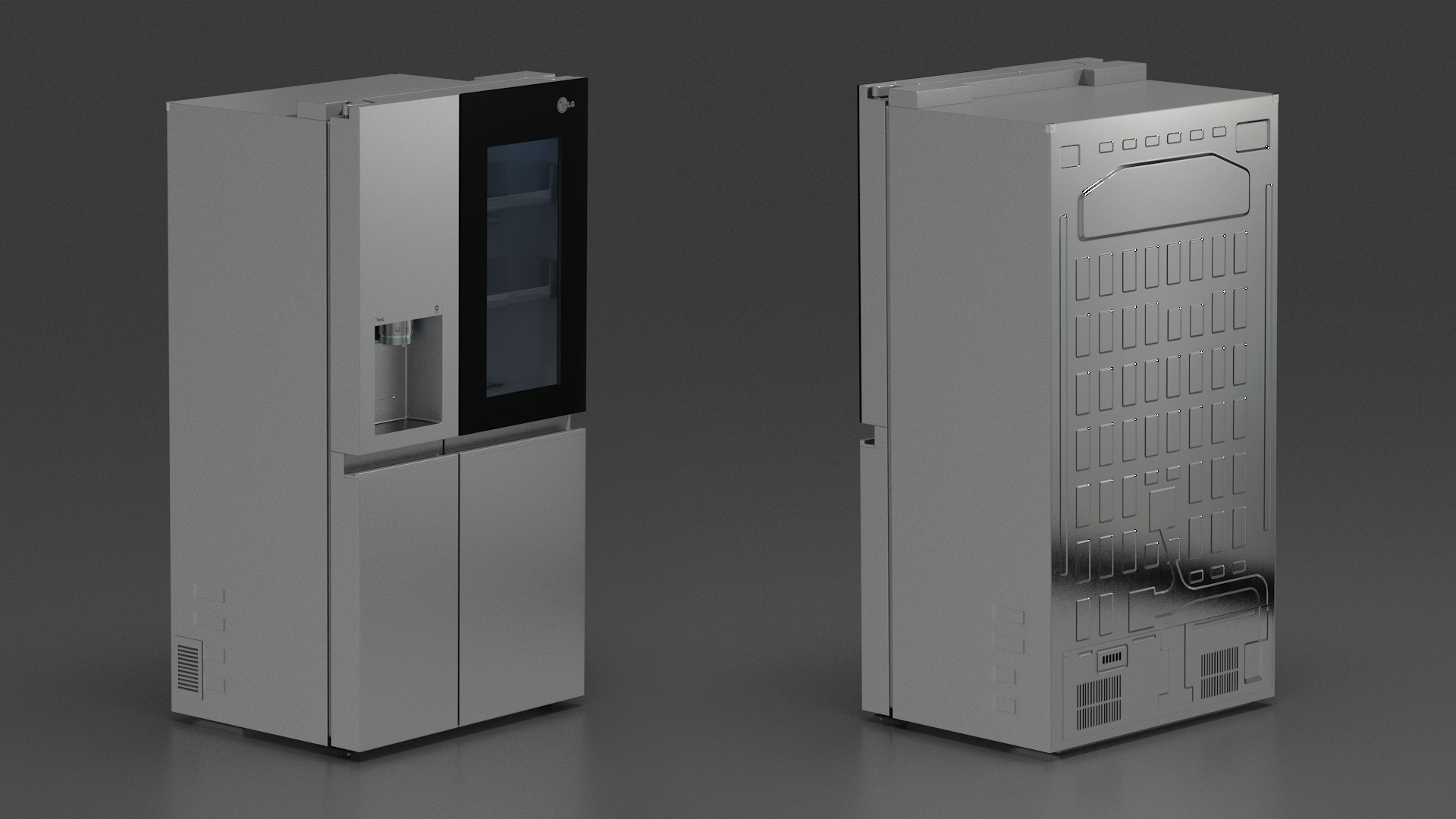 Refrigerator LG 27 Side-By-Side InstaView White 3D