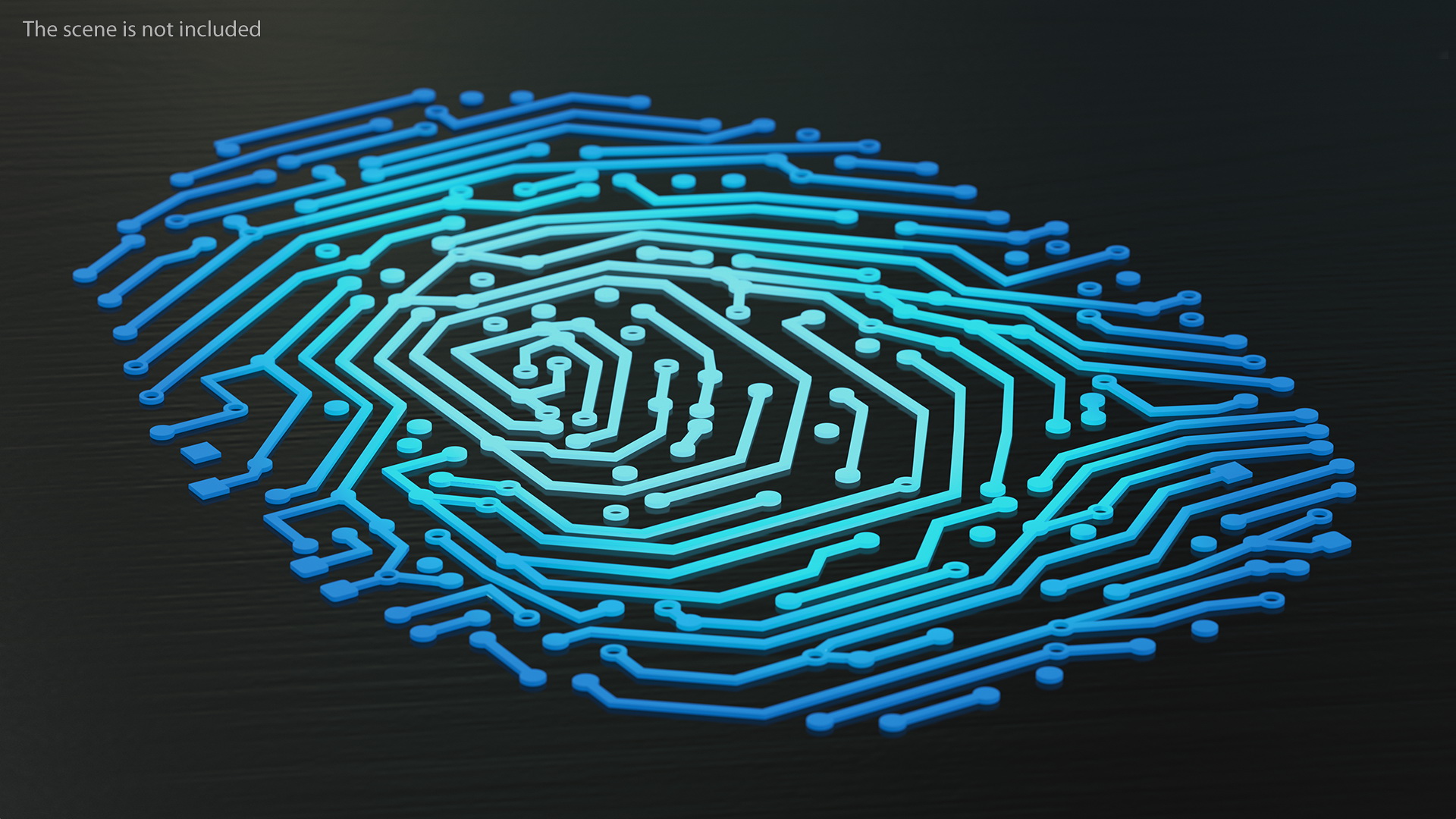 3D Electronic Fingerprint Blue Light model