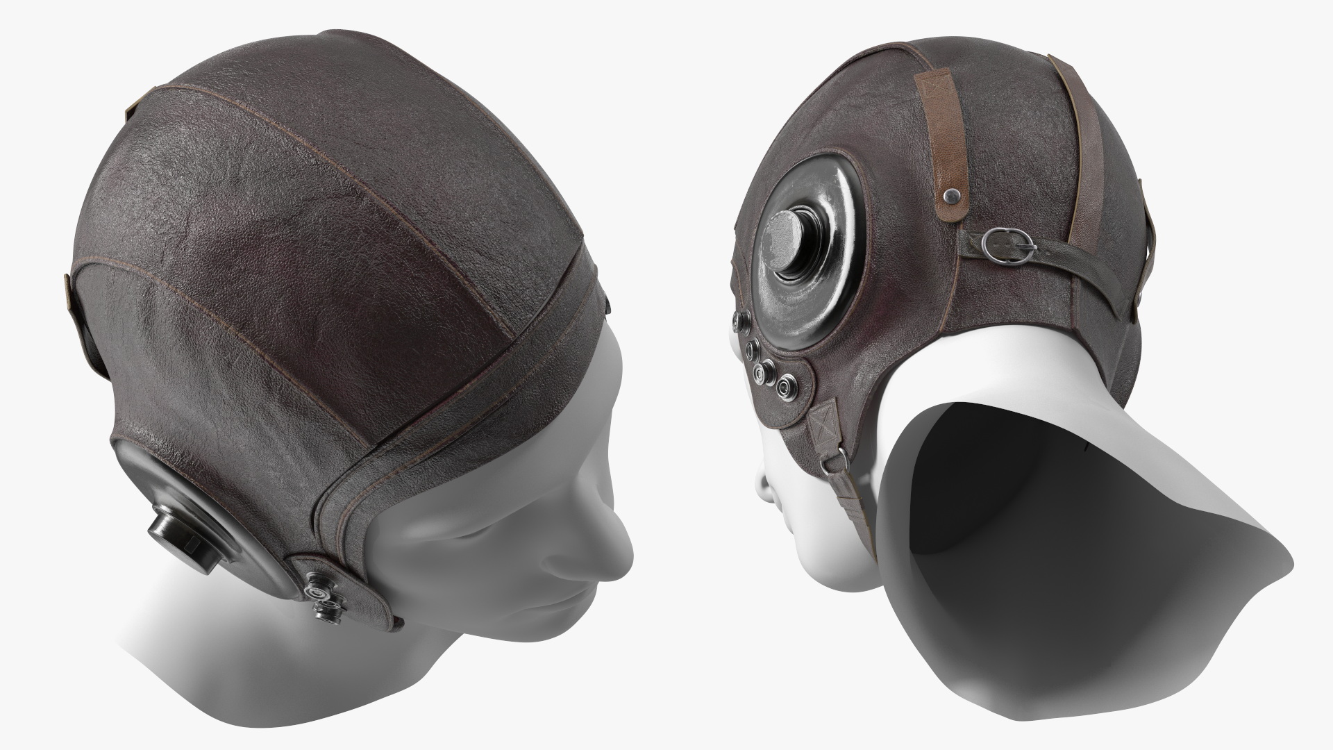 3D Retro Pilot Cap on Mannequin model