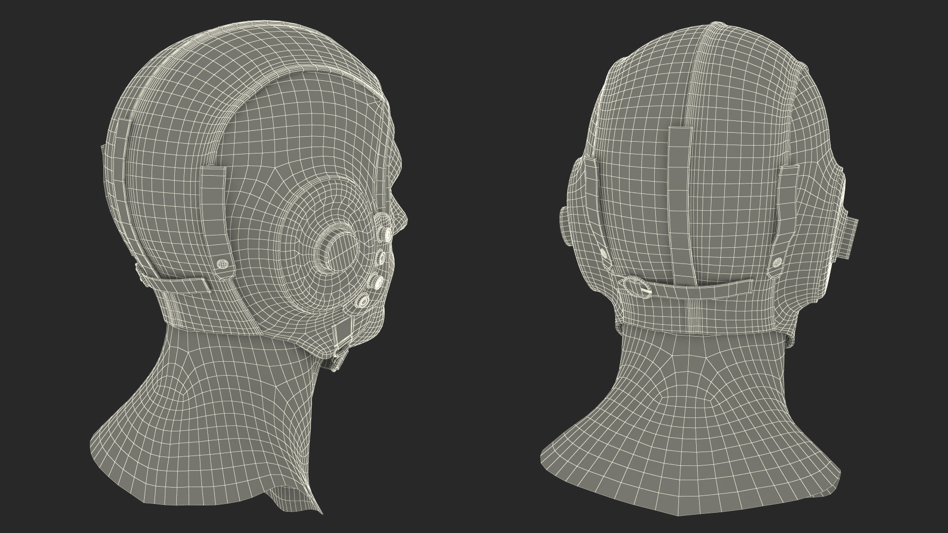 3D Retro Pilot Cap on Mannequin model