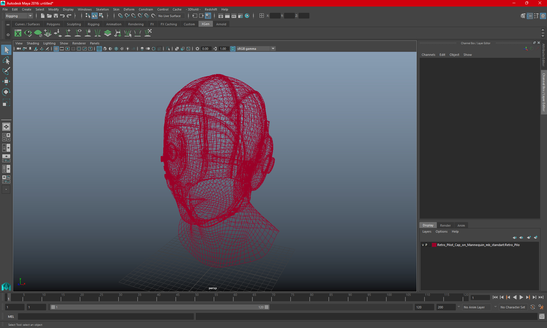 3D Retro Pilot Cap on Mannequin model